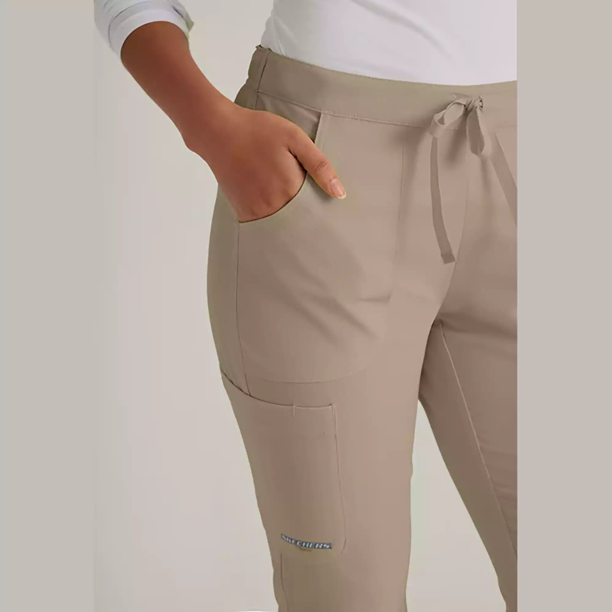 Women's Cargo Scrub Pant with Drawstring Elastic Waistband
