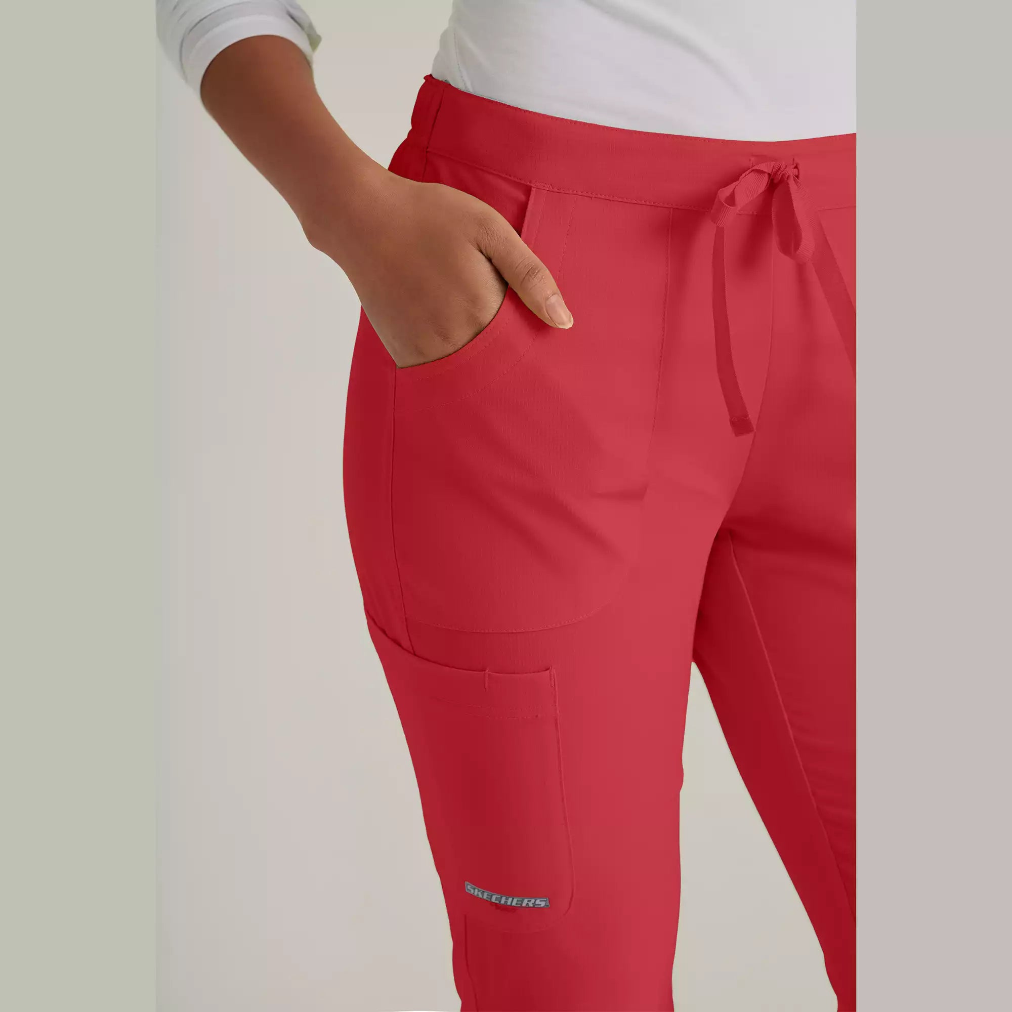 Women's Cargo Scrub Pant with Drawstring Elastic Waistband