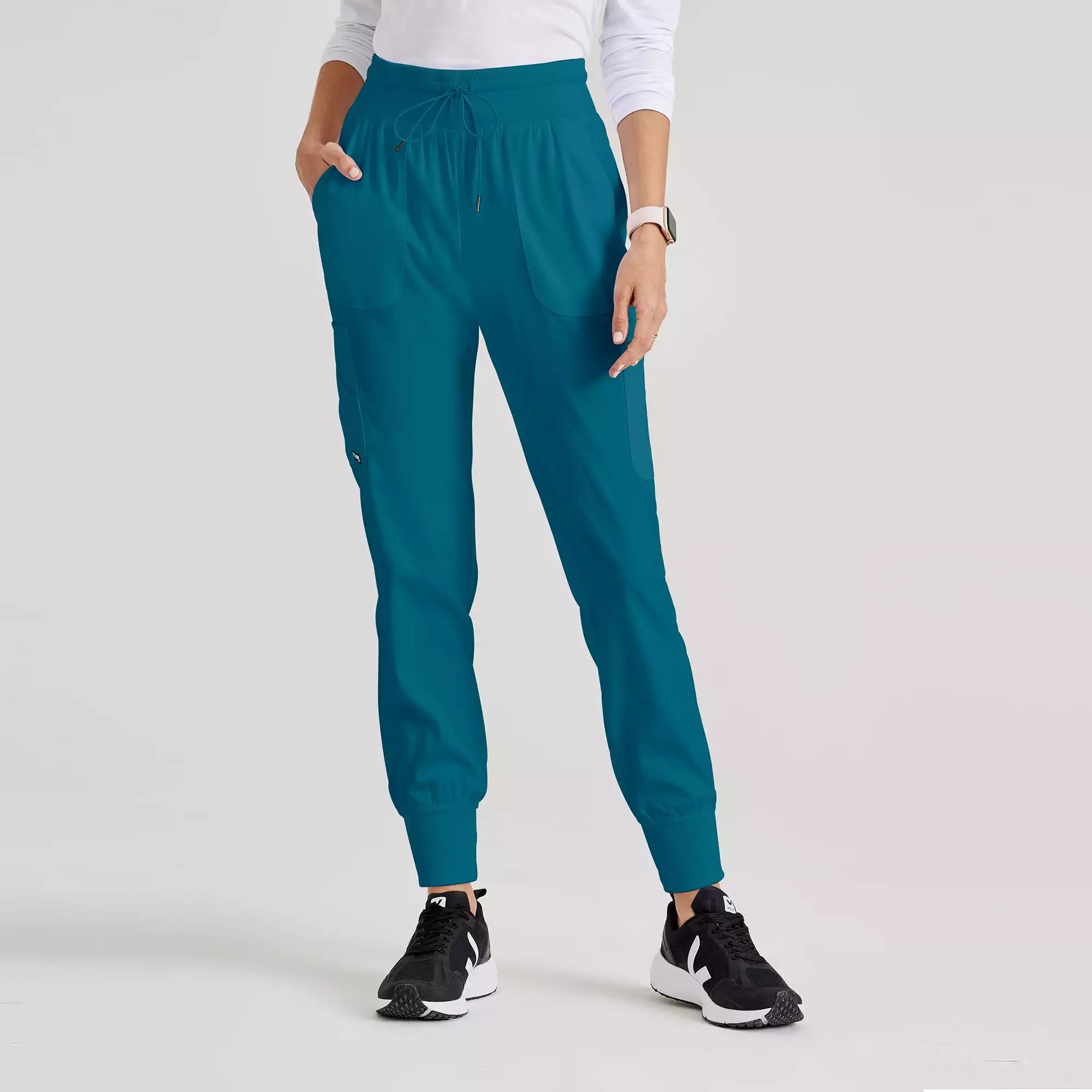Women's Double Cargo Jogger Scrub Pants with Elastic Waistband | GRSP527