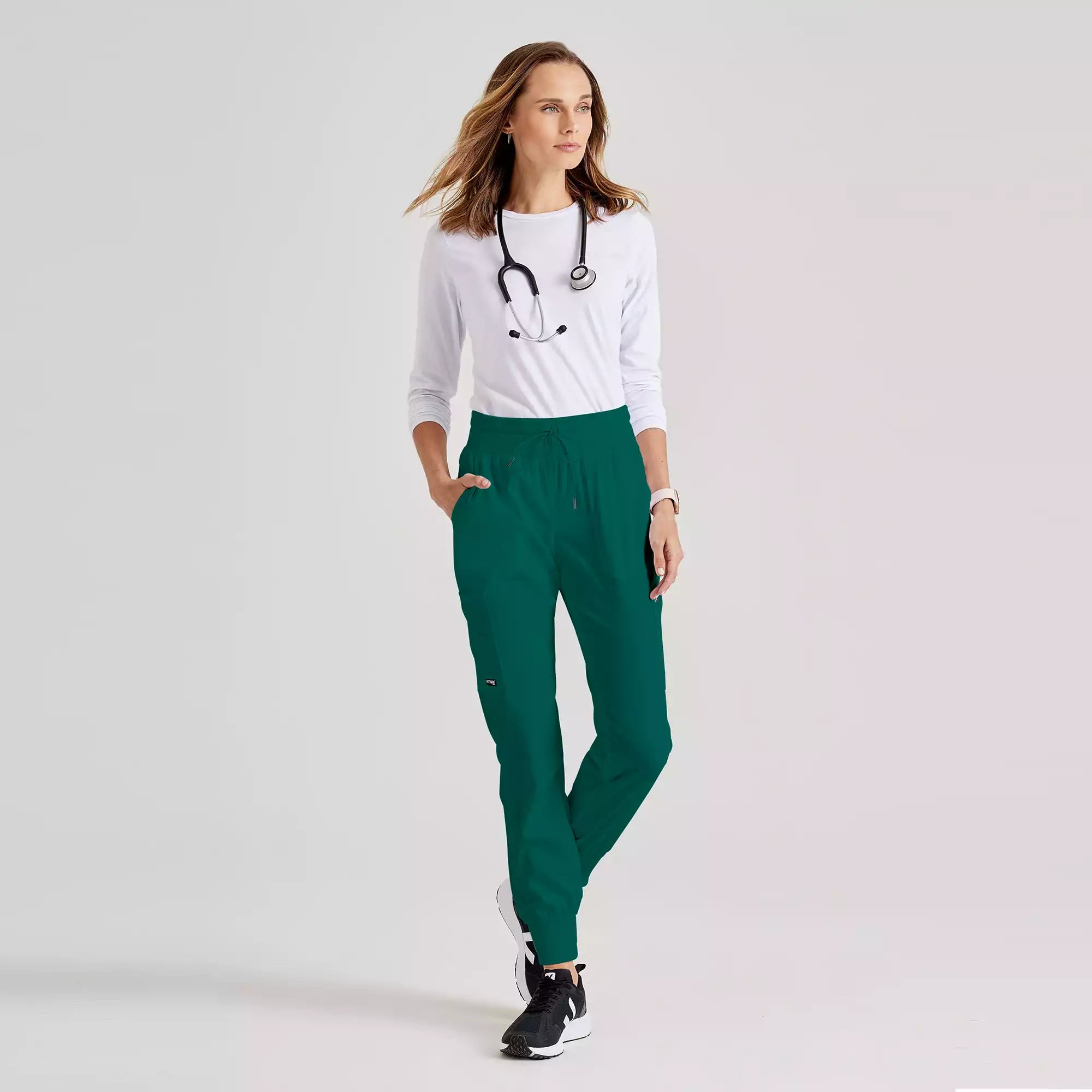 Women's Double Cargo Jogger Scrub Pants with Elastic Waistband | GRSP527