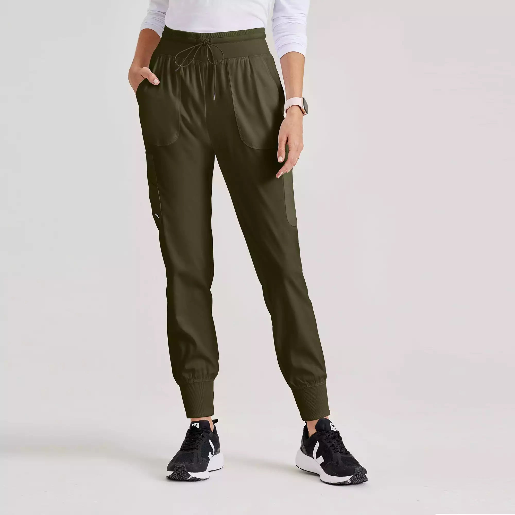 Women's Double Cargo Jogger Scrub Pants with Elastic Waistband | GRSP527