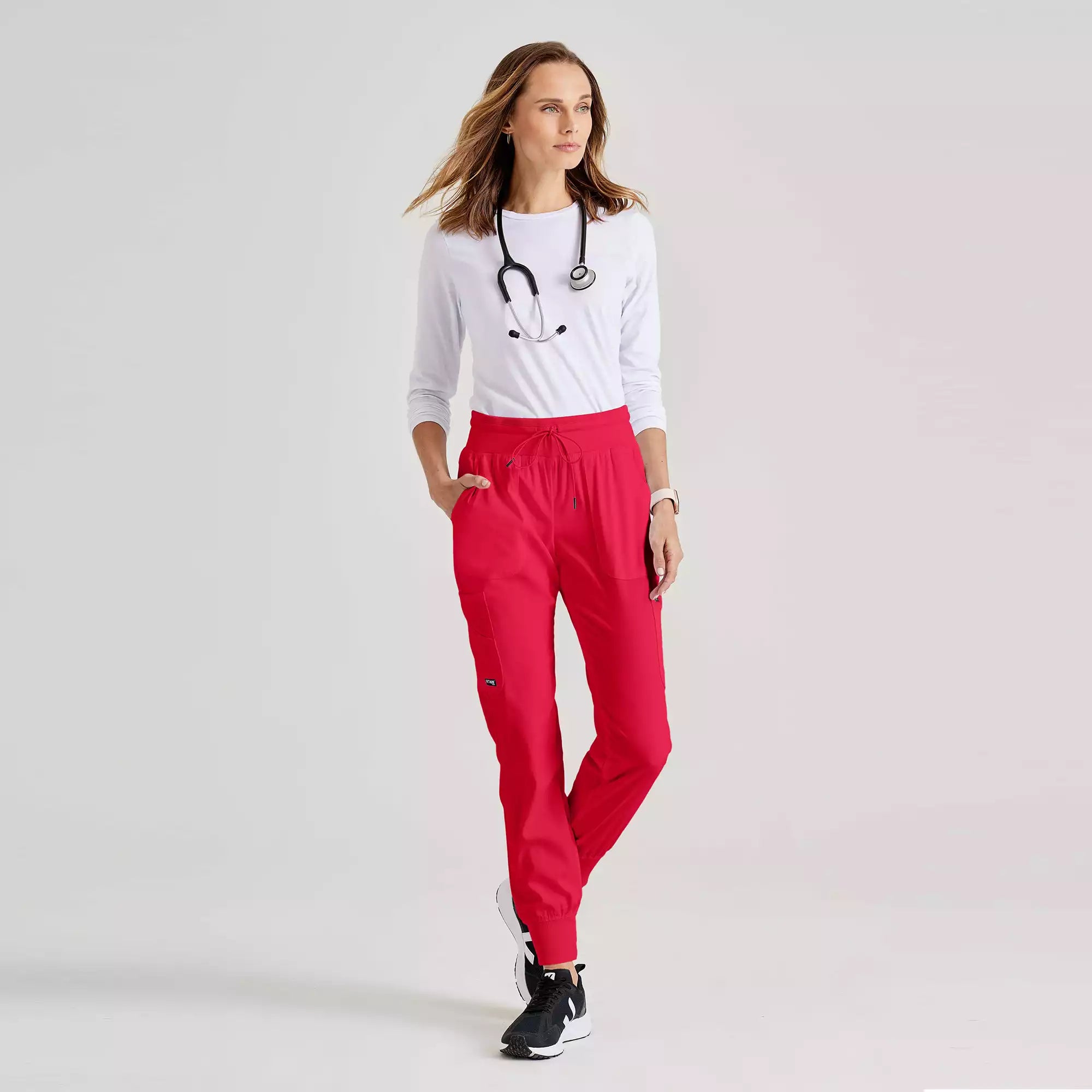 Women's Double Cargo Jogger Scrub Pants with Elastic Waistband | GRSP527