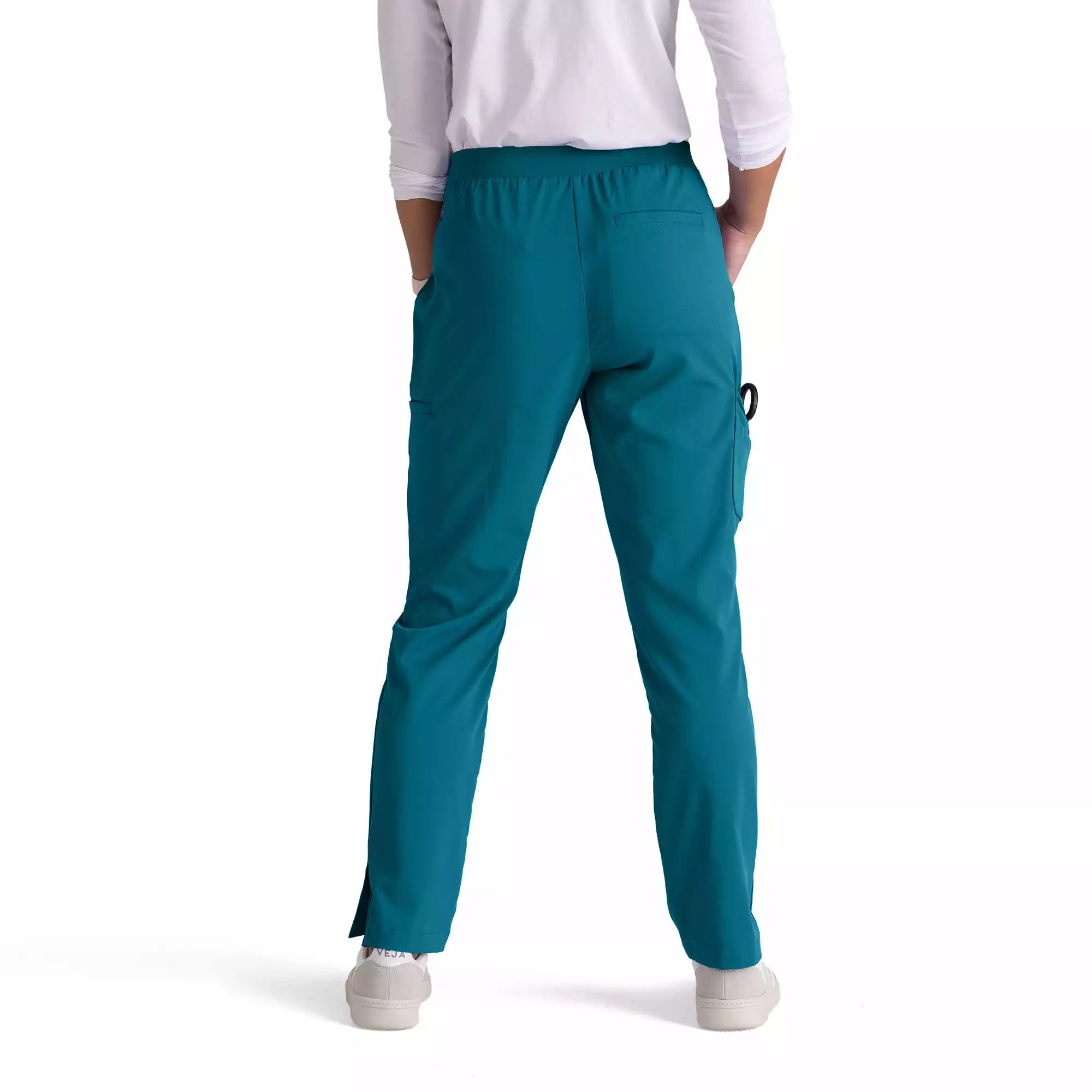 Women's Double Cargo Tapered Scrub Pants with Elastic Waistband | GRSP526