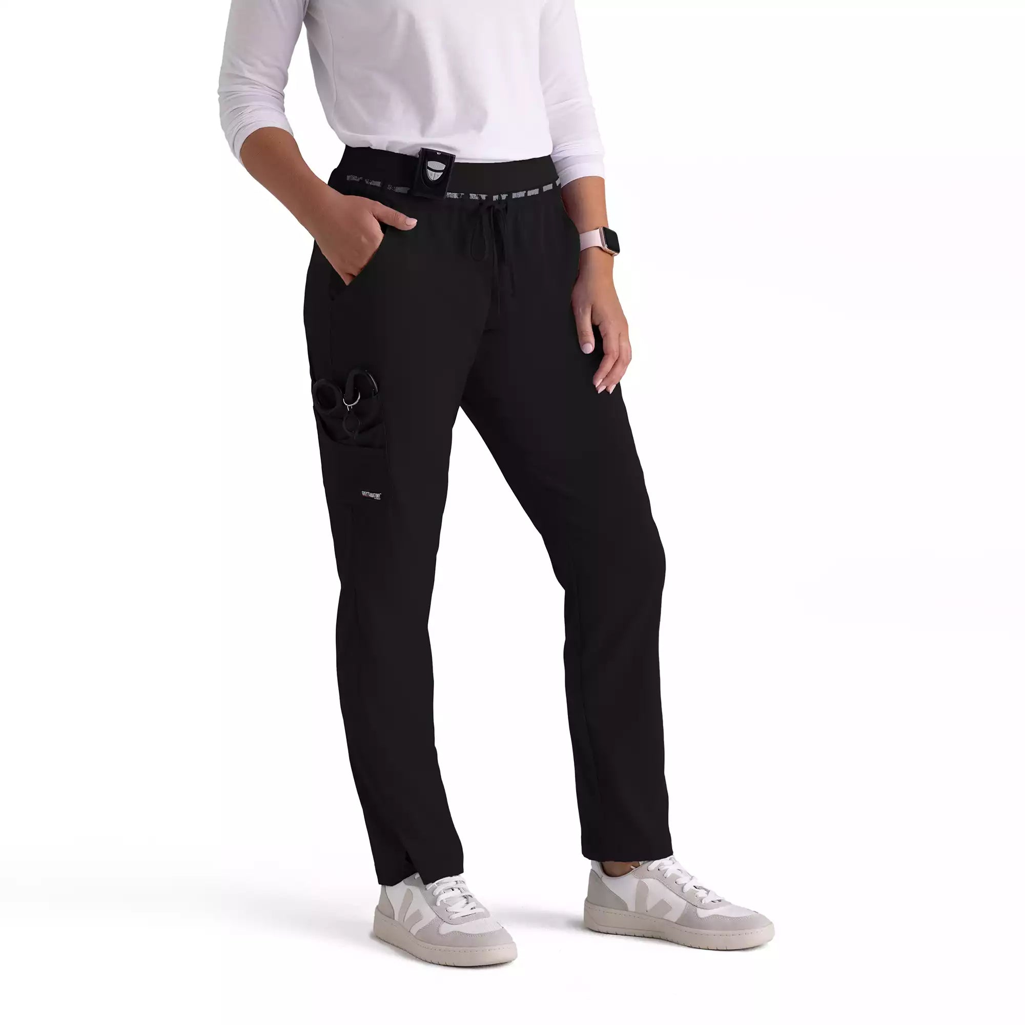Women's Double Cargo Tapered Scrub Pants with Elastic Waistband | GRSP526