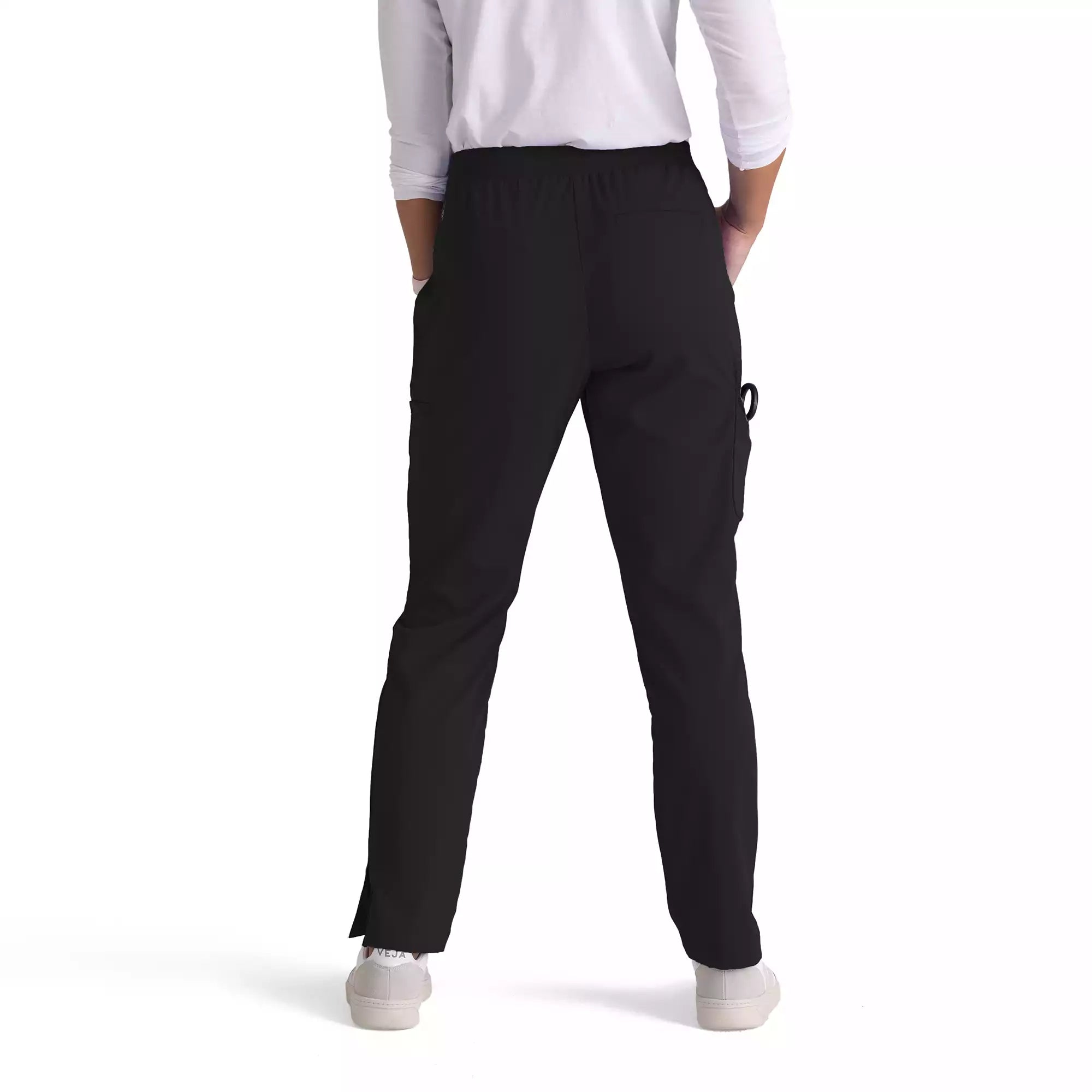 Women's Double Cargo Tapered Scrub Pants with Elastic Waistband | GRSP526