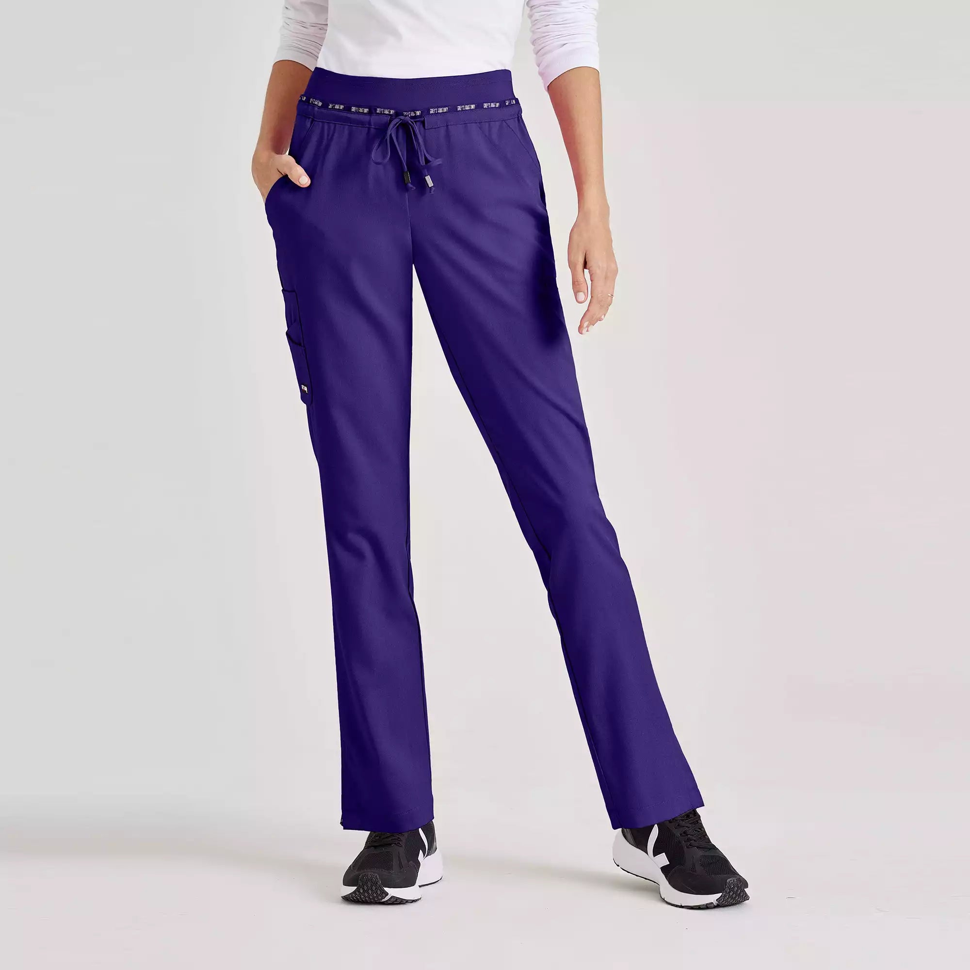 Women's Double Cargo Tapered Scrub Pants with Elastic Waistband | GRSP526