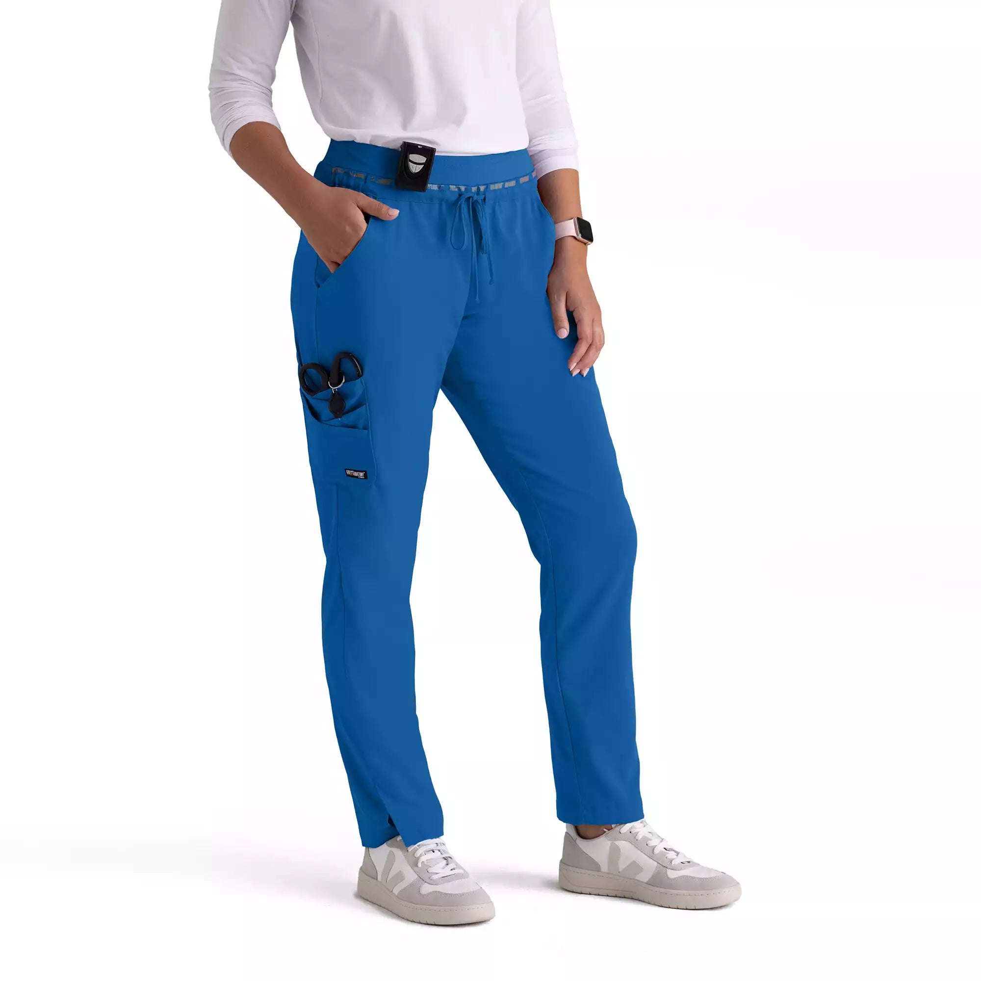 Women's Double Cargo Tapered Scrub Pants with Elastic Waistband | GRSP526