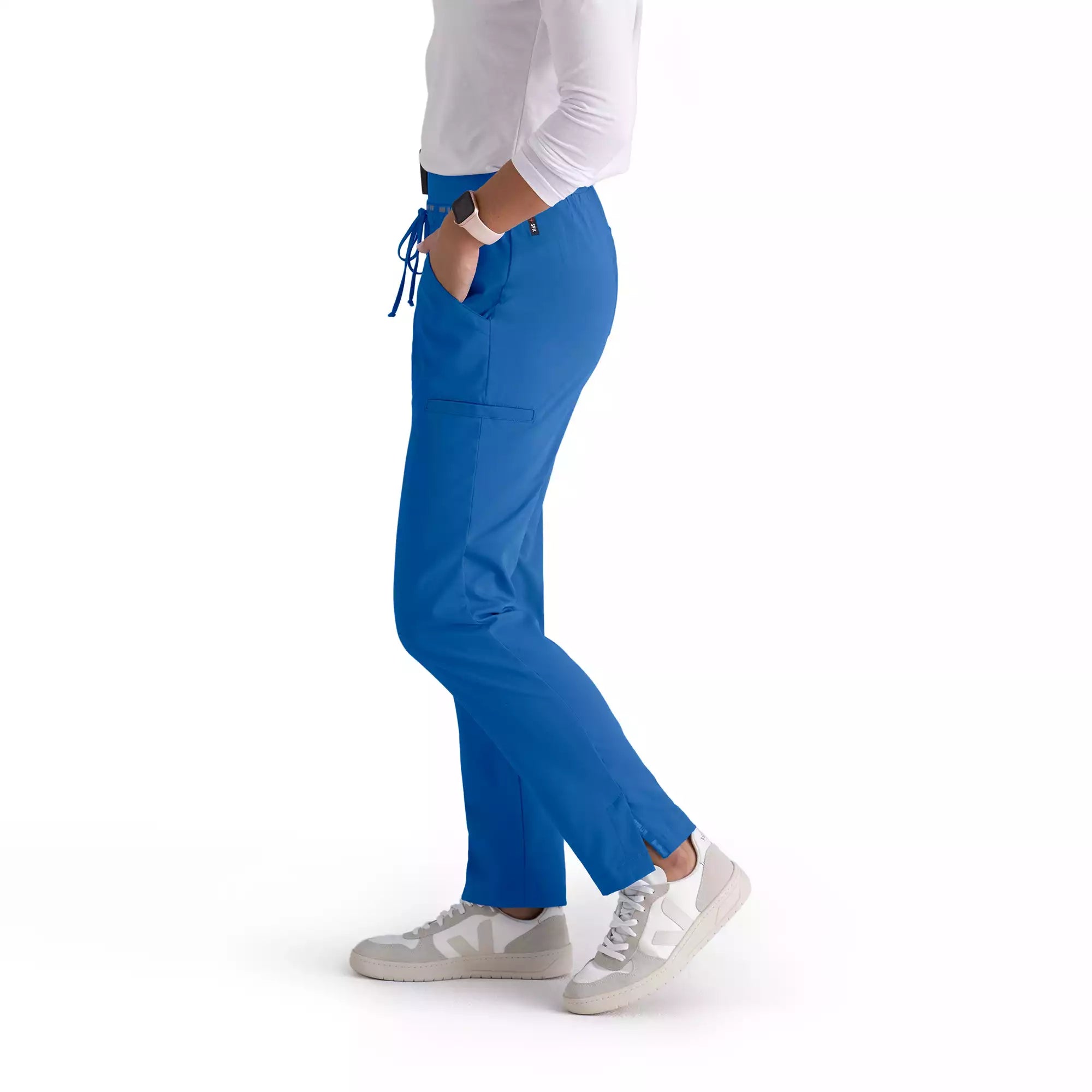 Women's Double Cargo Tapered Scrub Pants with Elastic Waistband | GRSP526