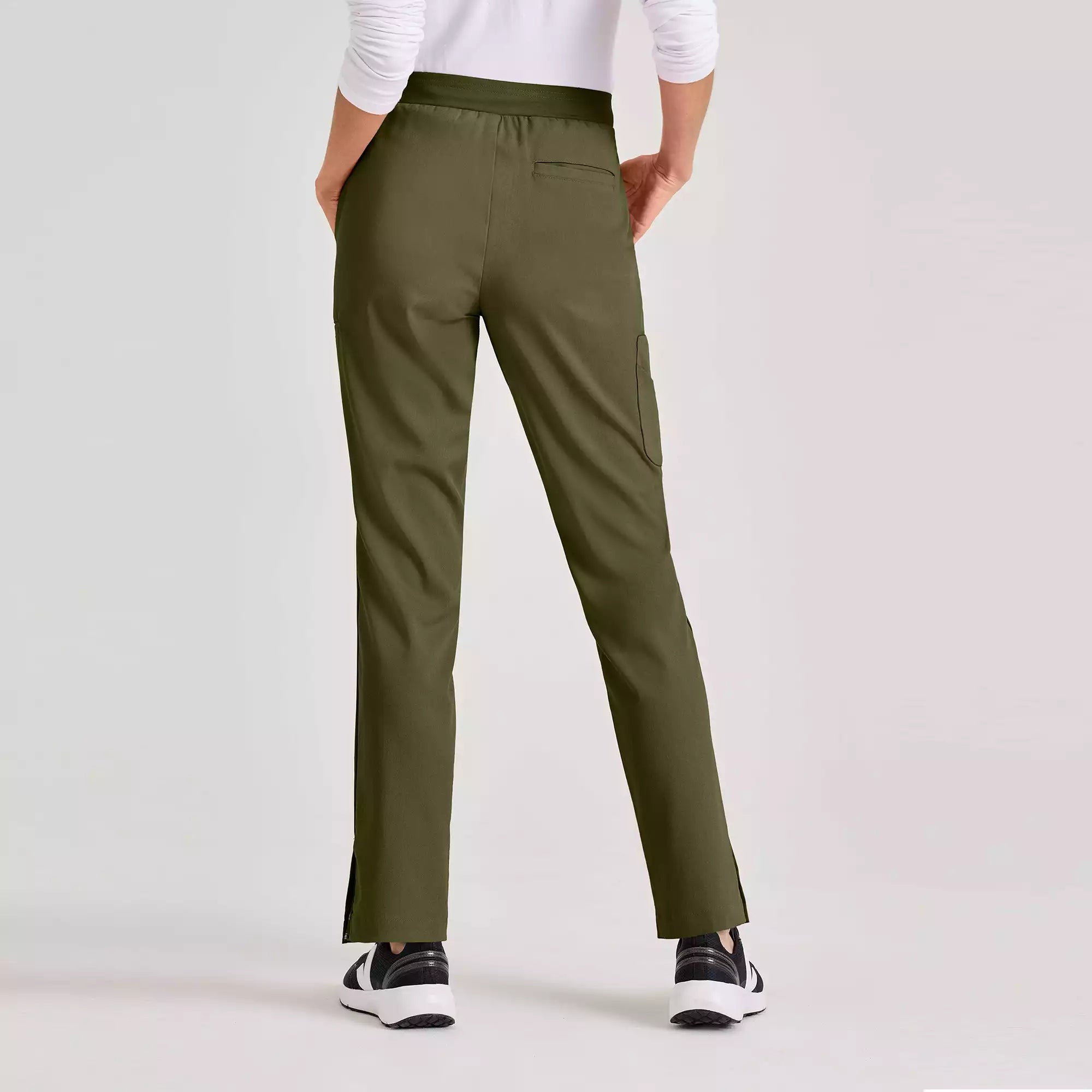Women's Double Cargo Tapered Scrub Pants with Elastic Waistband | GRSP526