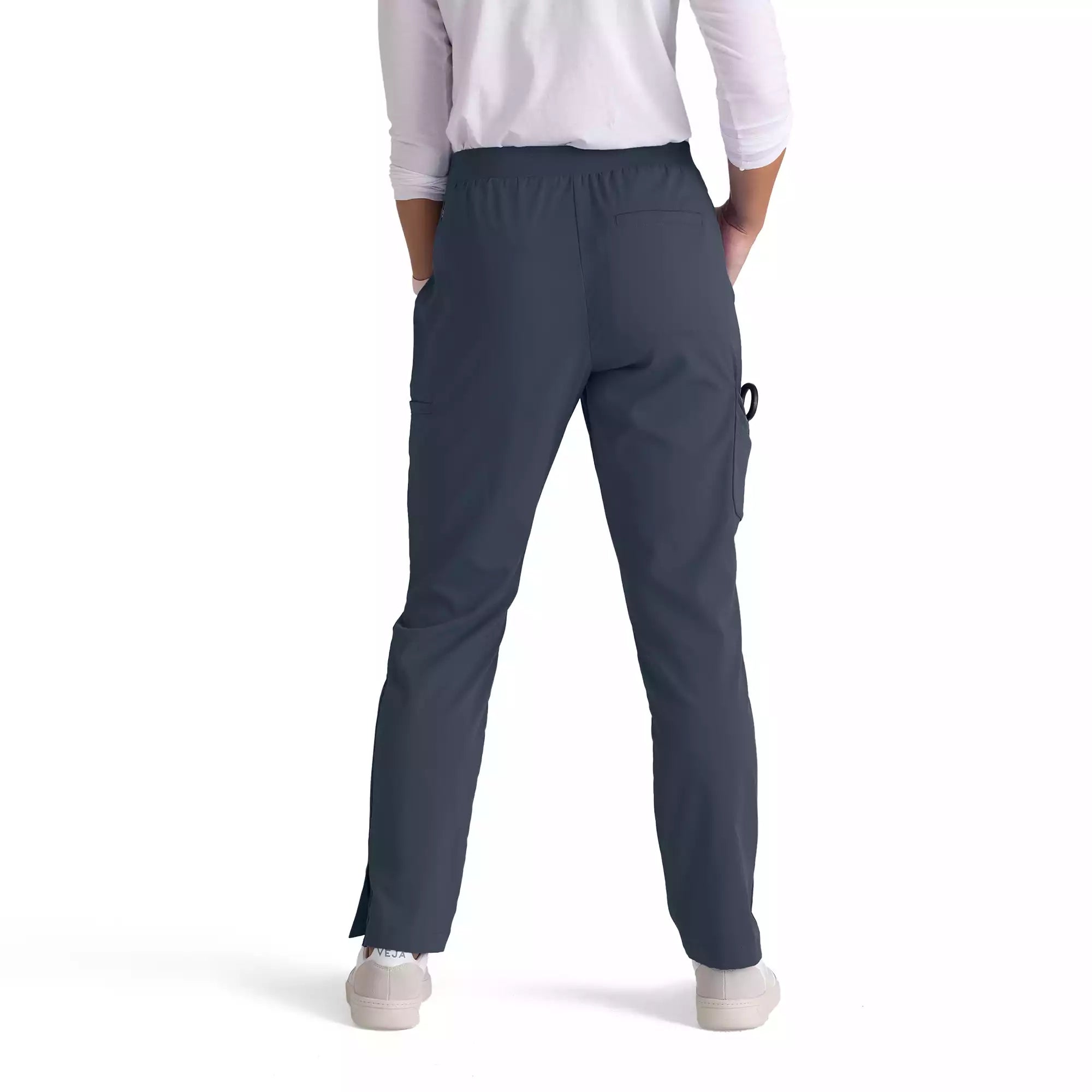 Women's Double Cargo Tapered Scrub Pants with Elastic Waistband | GRSP526