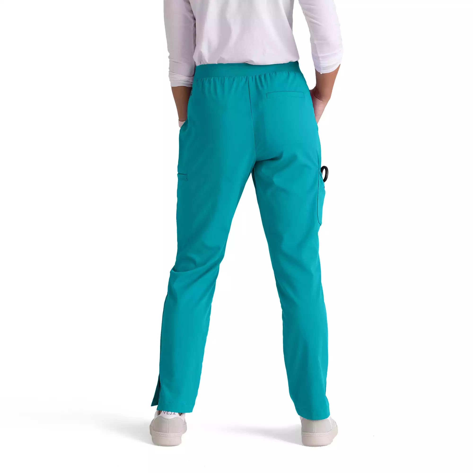 Women's Double Cargo Tapered Scrub Pants with Elastic Waistband | GRSP526