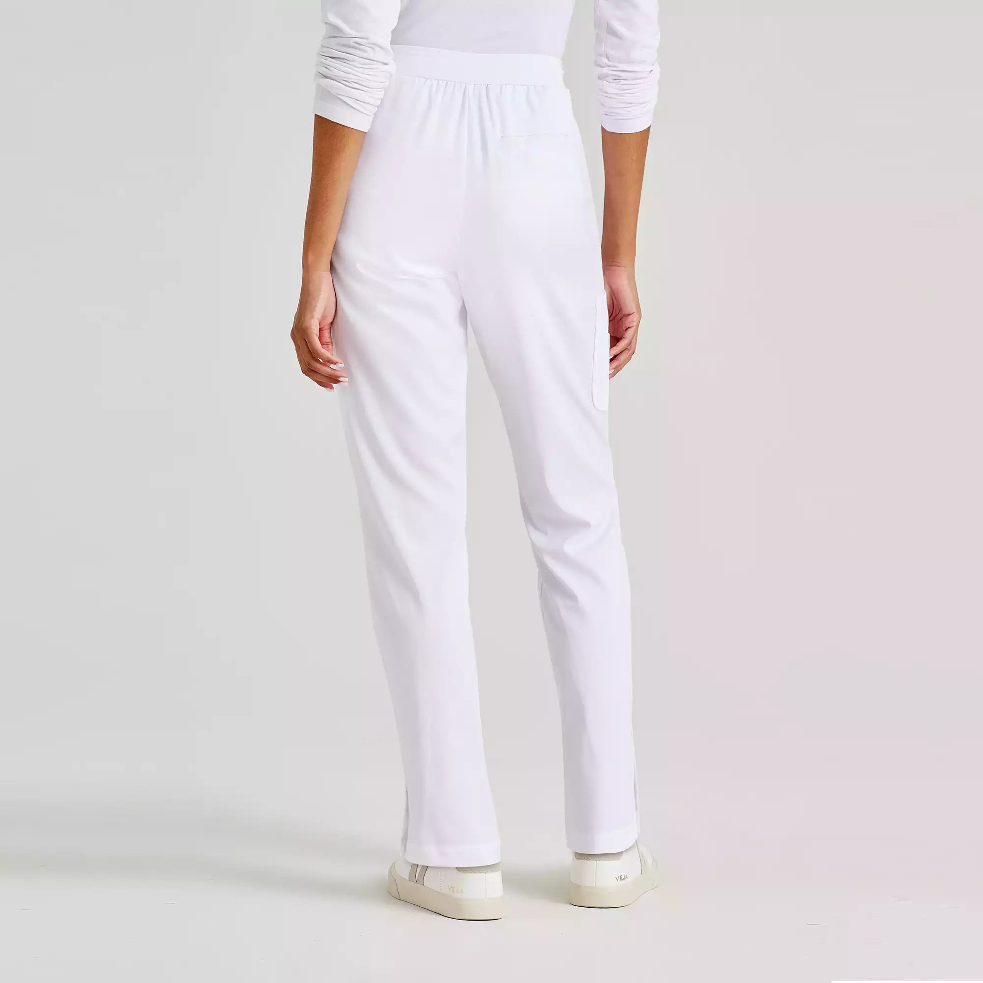 Women's Double Cargo Tapered Scrub Pants with Elastic Waistband | GRSP526