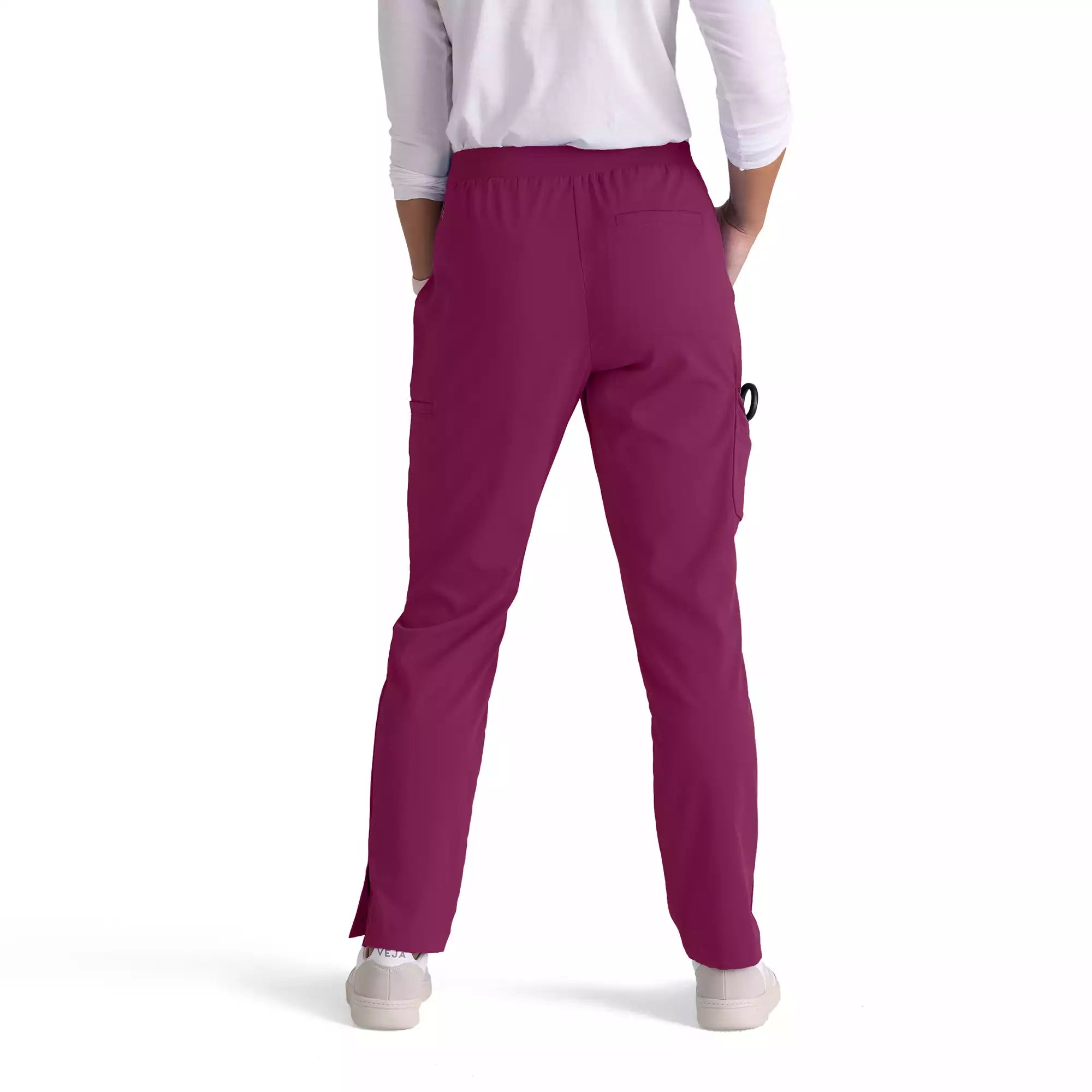 Women's Double Cargo Tapered Scrub Pants with Elastic Waistband | GRSP526