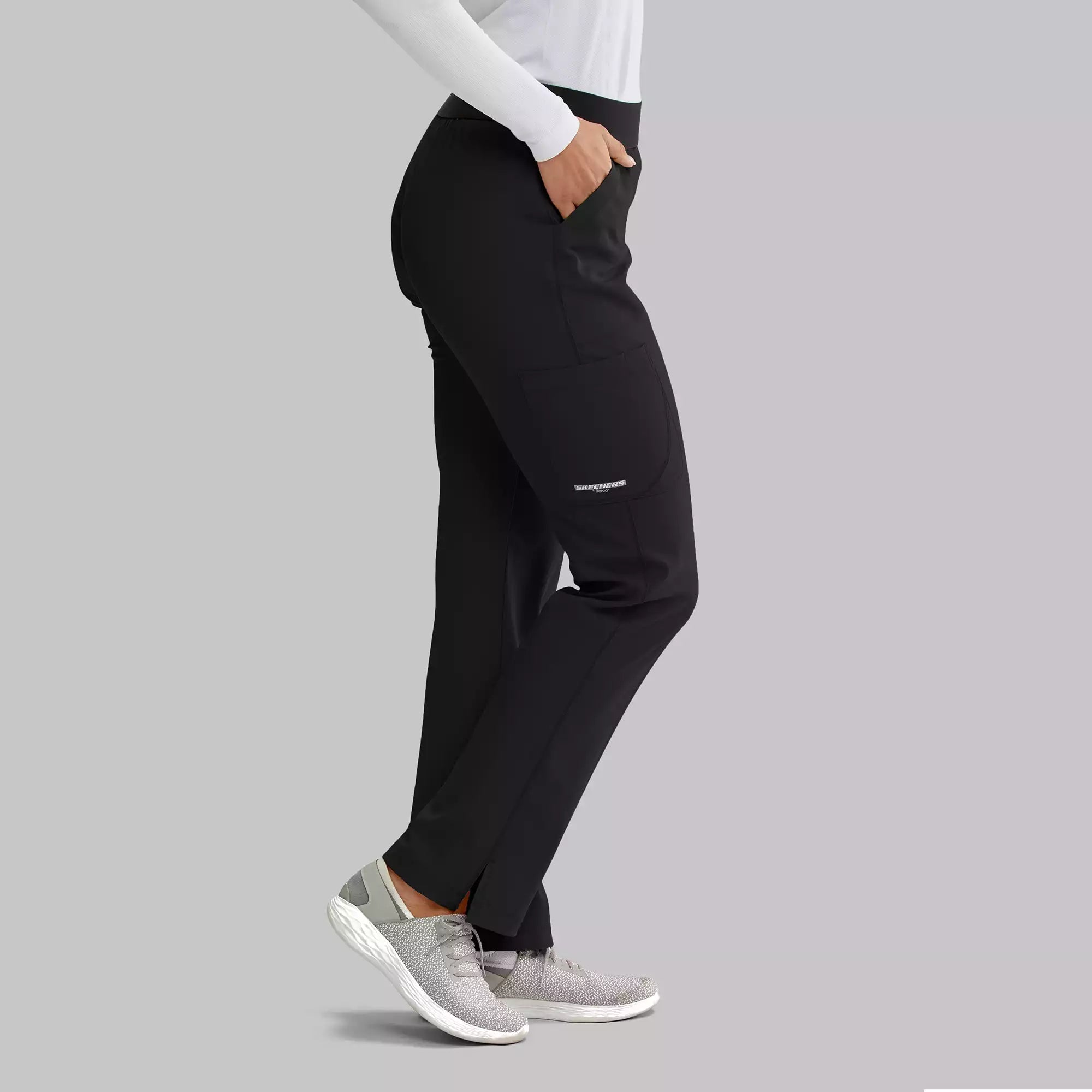 Women's Elastic Waist Cargo Scrub Pants | SK202