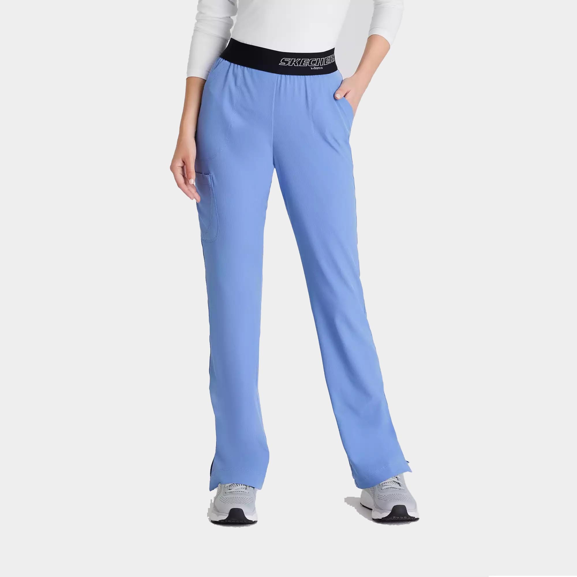 Women's Elastic Waist Cargo Scrub Pants | SK202