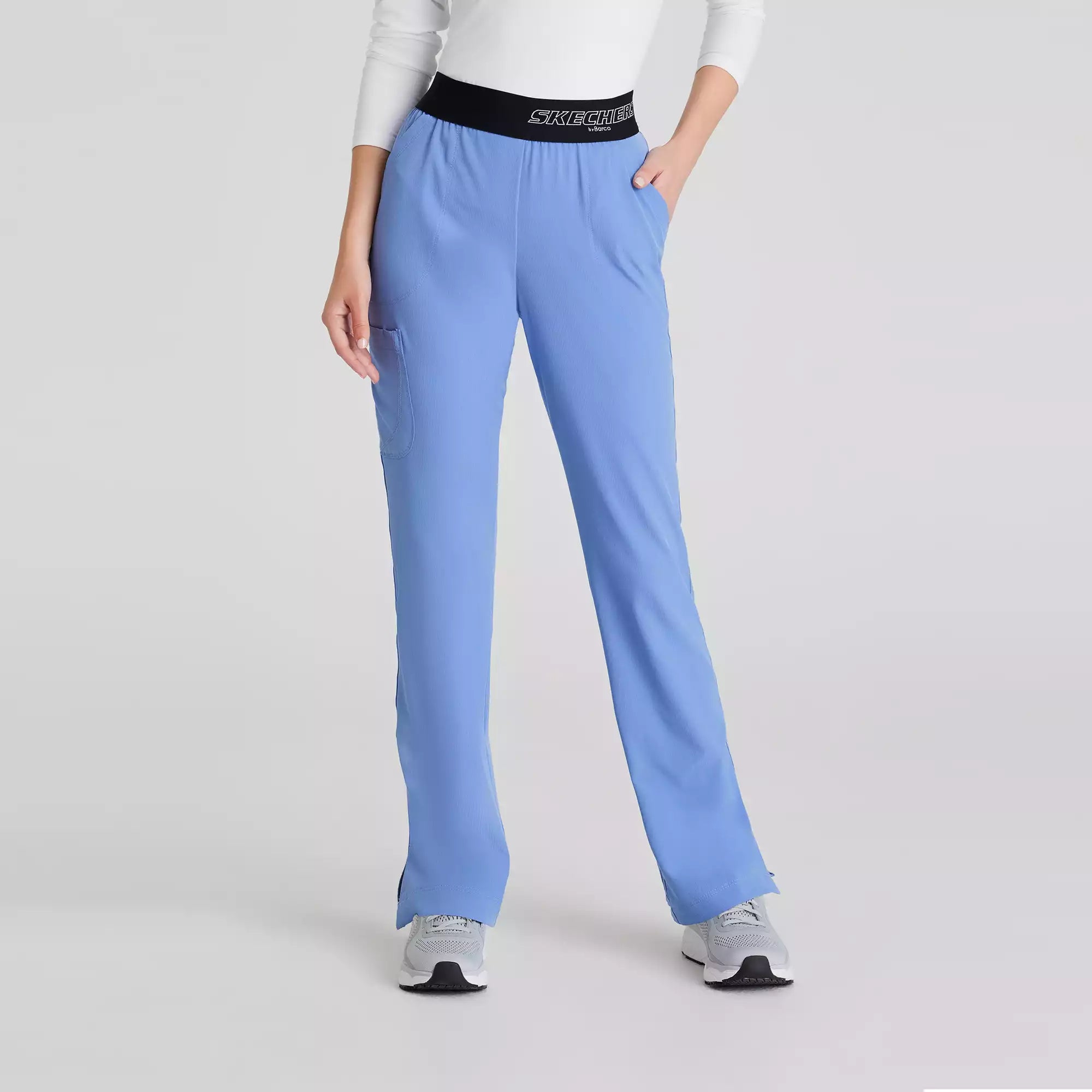 Women's Elastic Waist Cargo Scrub Pants | SK202