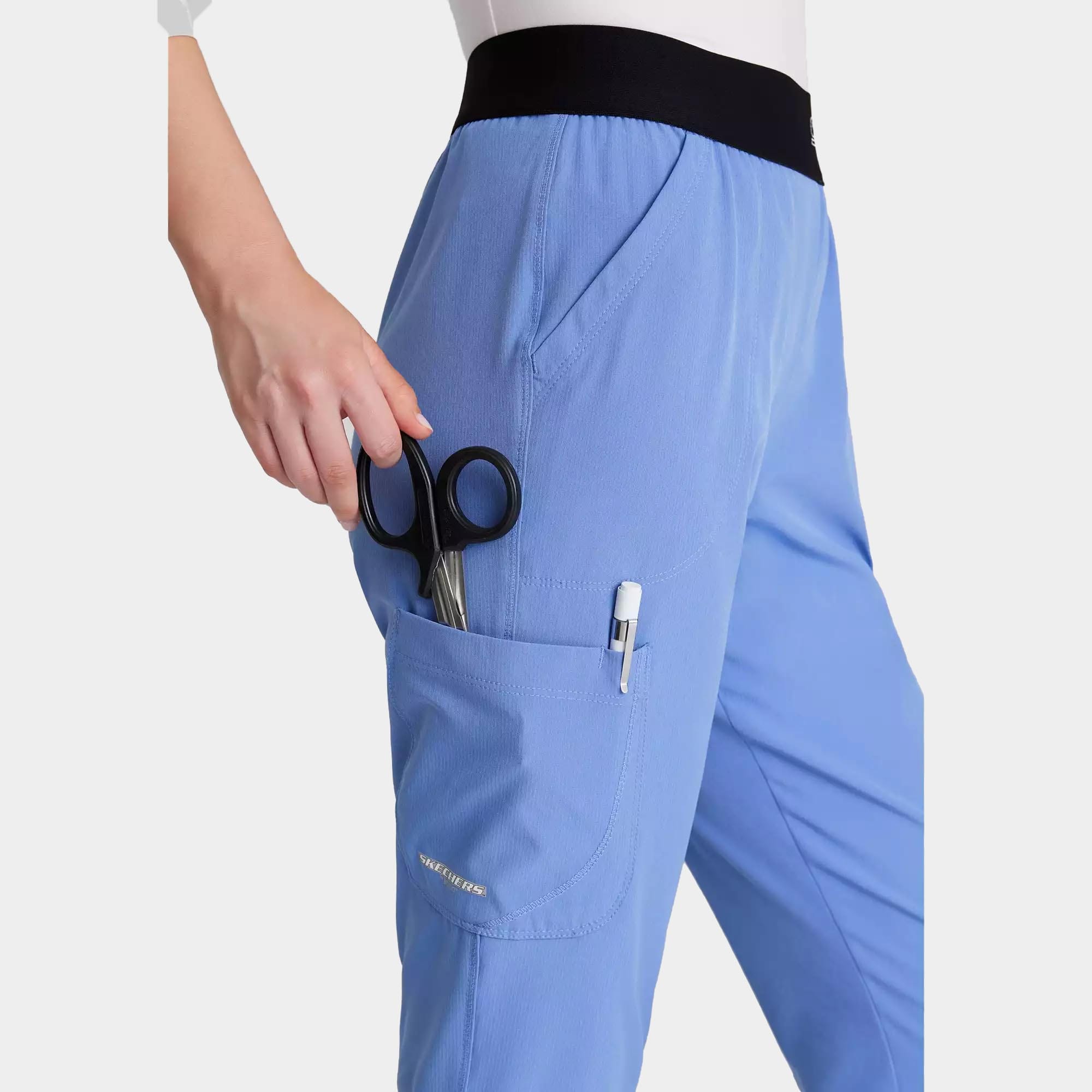 Women's Elastic Waist Cargo Scrub Pants | SK202