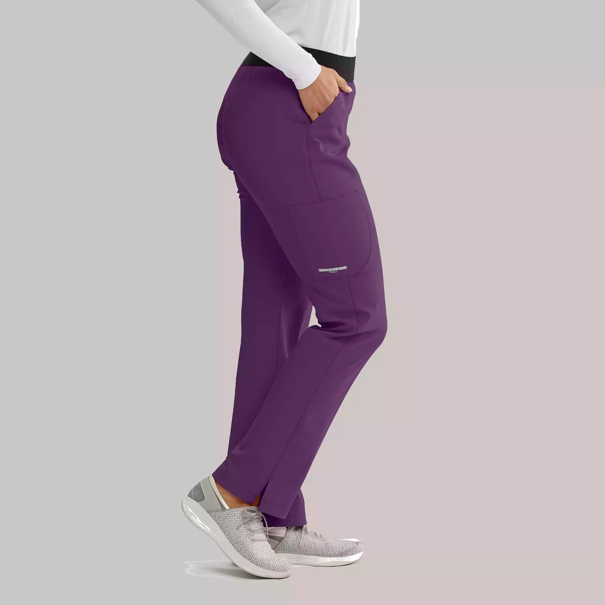 Women's Elastic Waist Cargo Scrub Pants | SK202