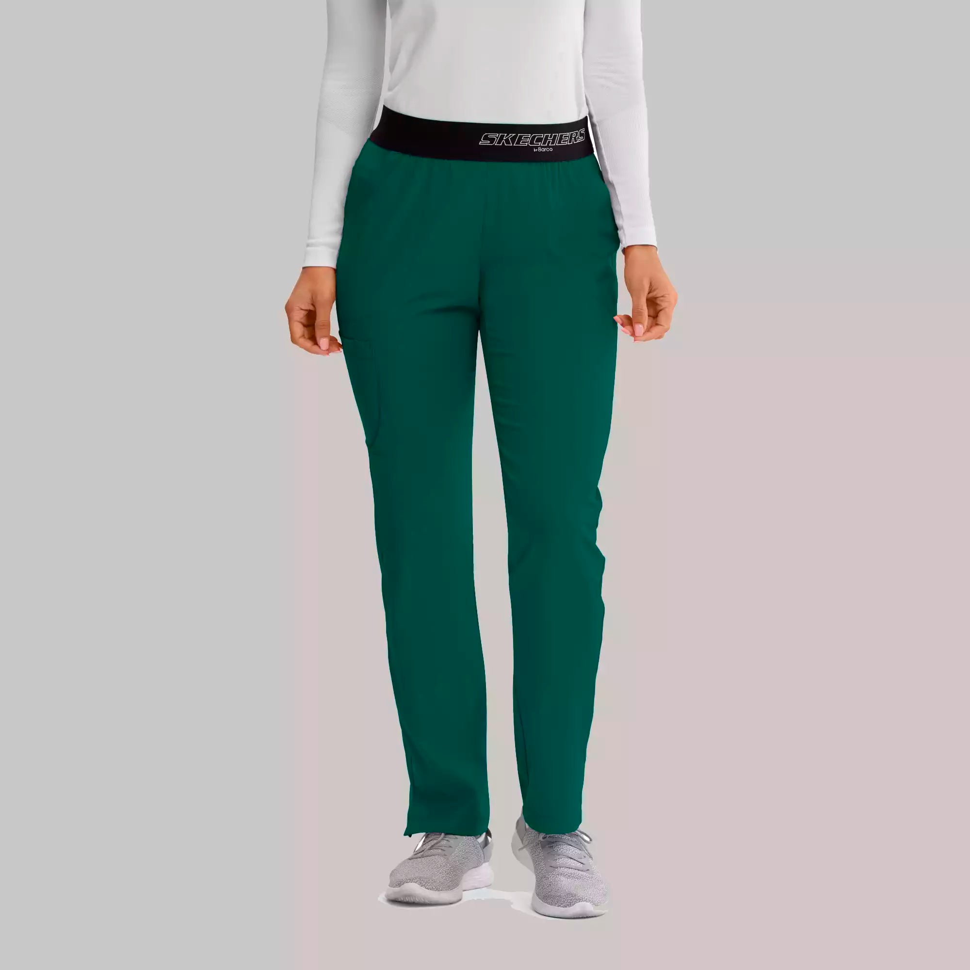 Women's Elastic Waist Cargo Scrub Pants | SK202