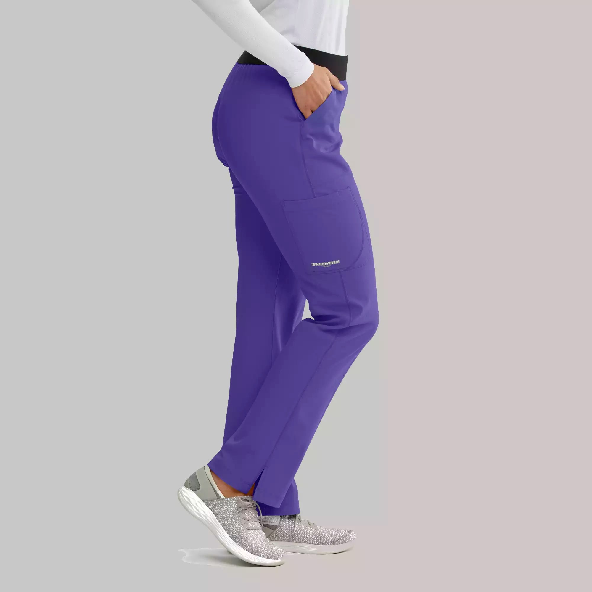 Women's Elastic Waist Cargo Scrub Pants | SK202