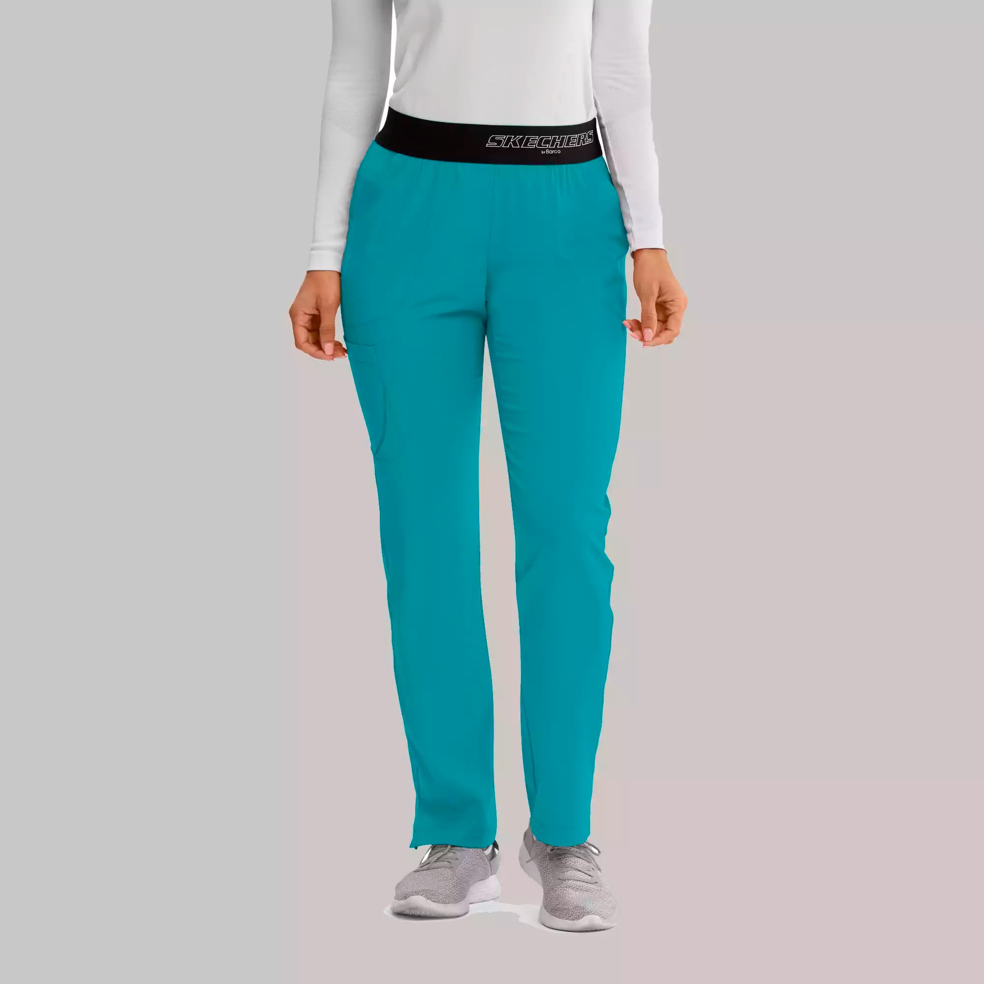 Women's Elastic Waist Cargo Scrub Pants | SK202