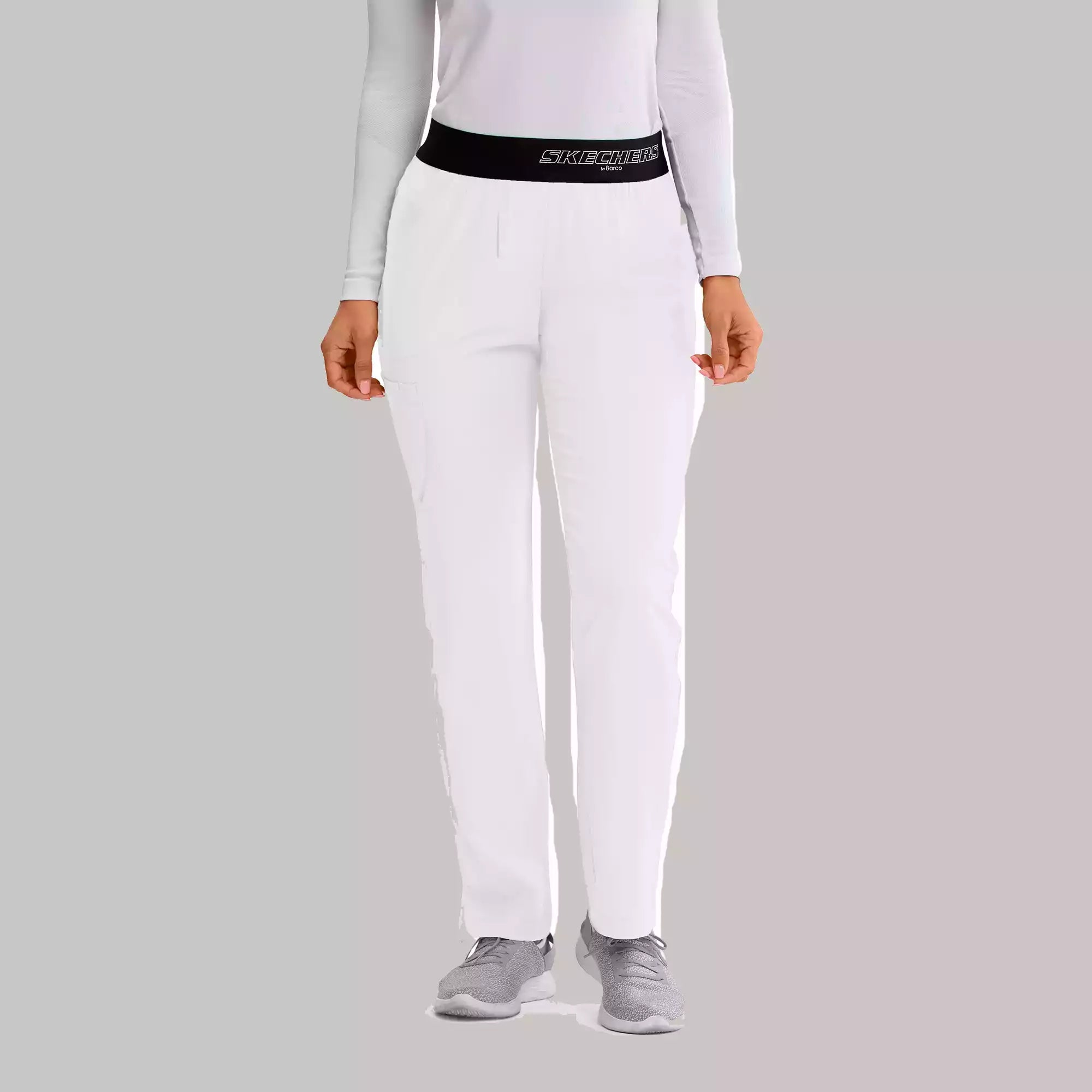 Women's Elastic Waist Cargo Scrub Pants | SK202