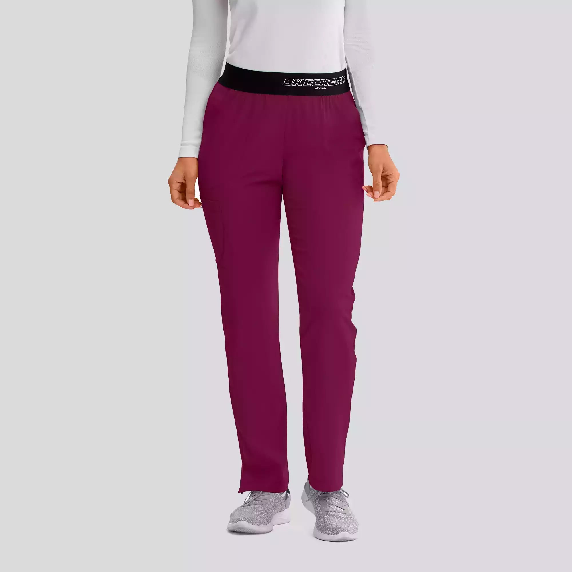 Women's Elastic Waist Cargo Scrub Pants | SK202