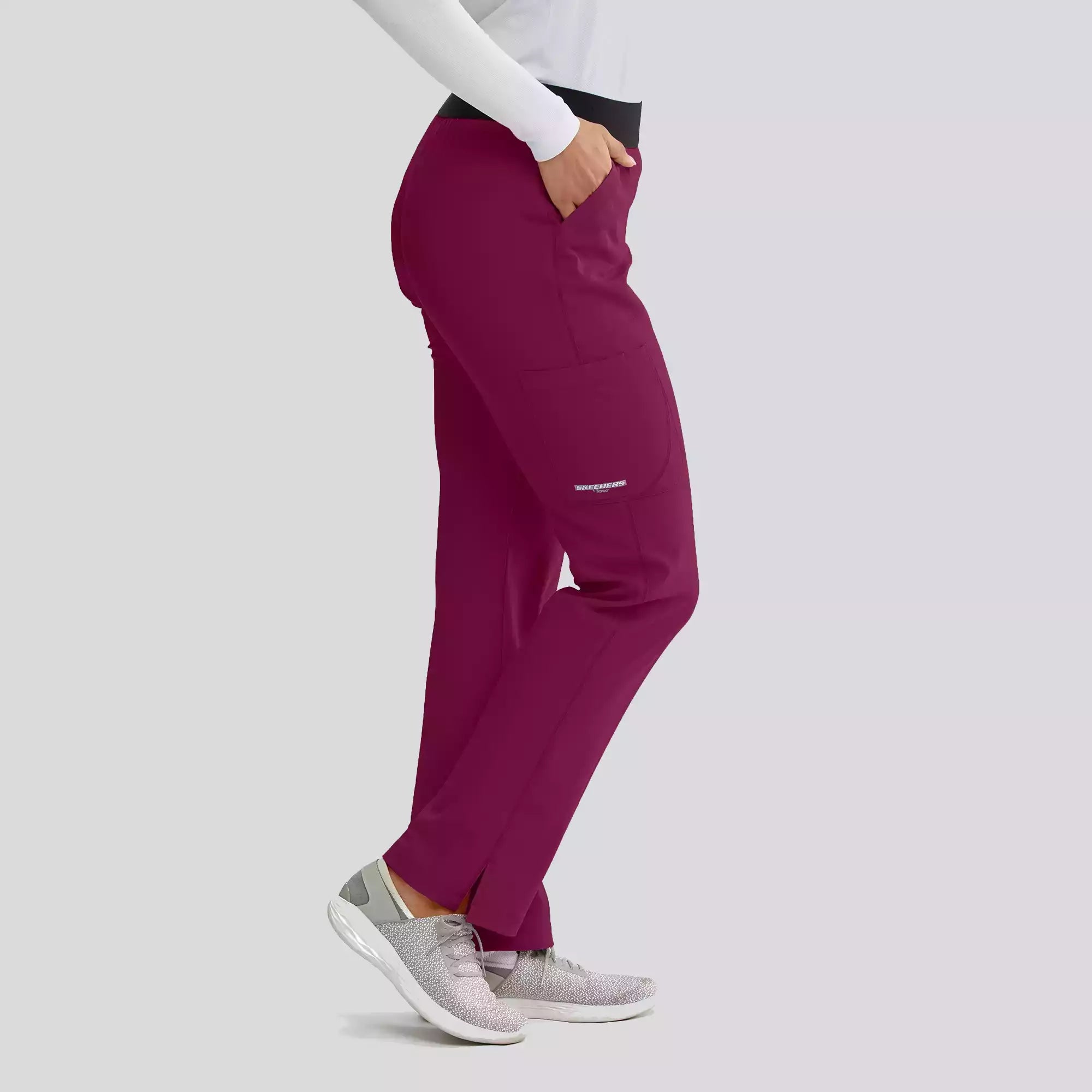 Women's Elastic Waist Cargo Scrub Pants | SK202