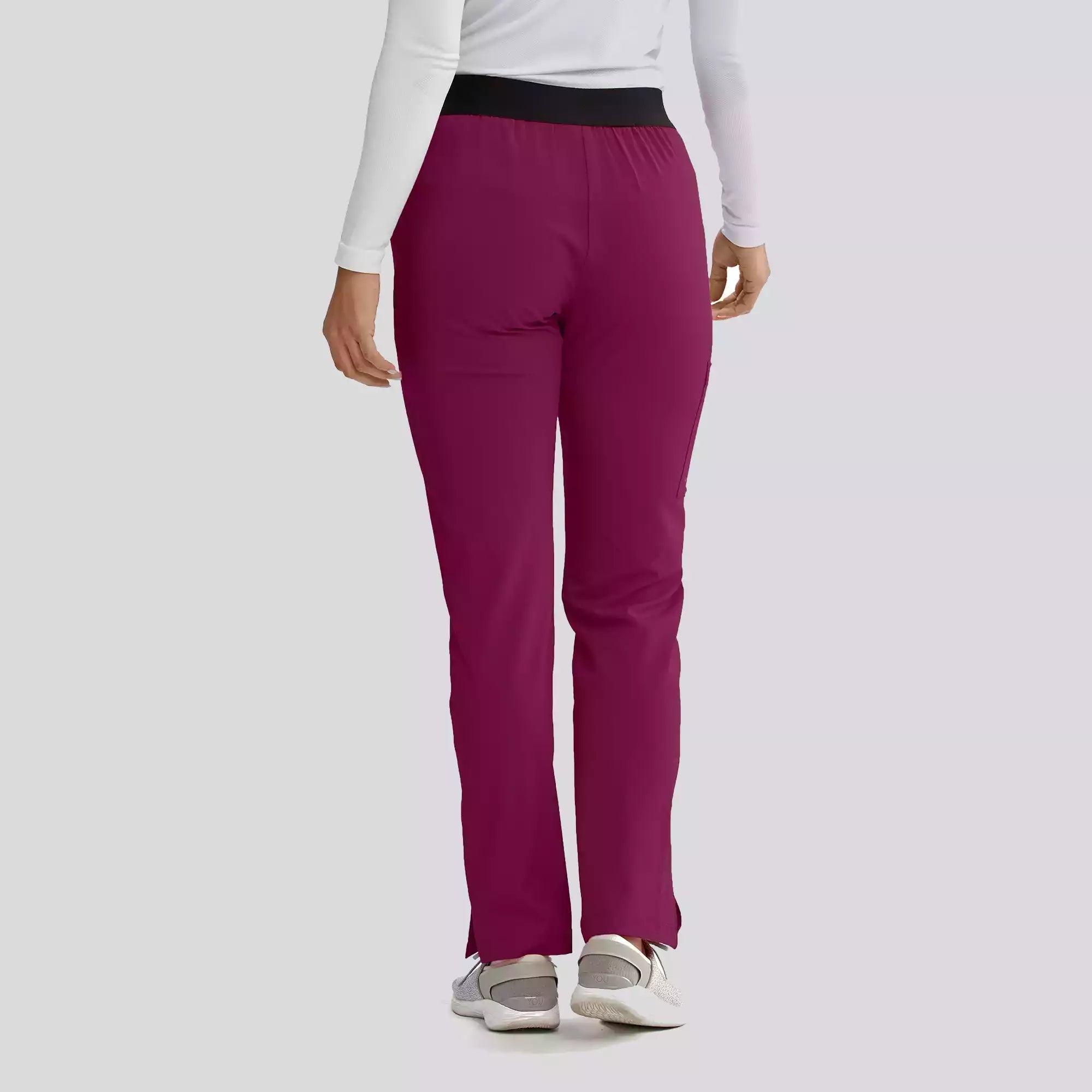 Women's Elastic Waist Cargo Scrub Pants | SK202