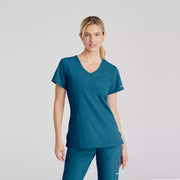 Women's Mock-Wrap V-Neck Scrub Top | SK102