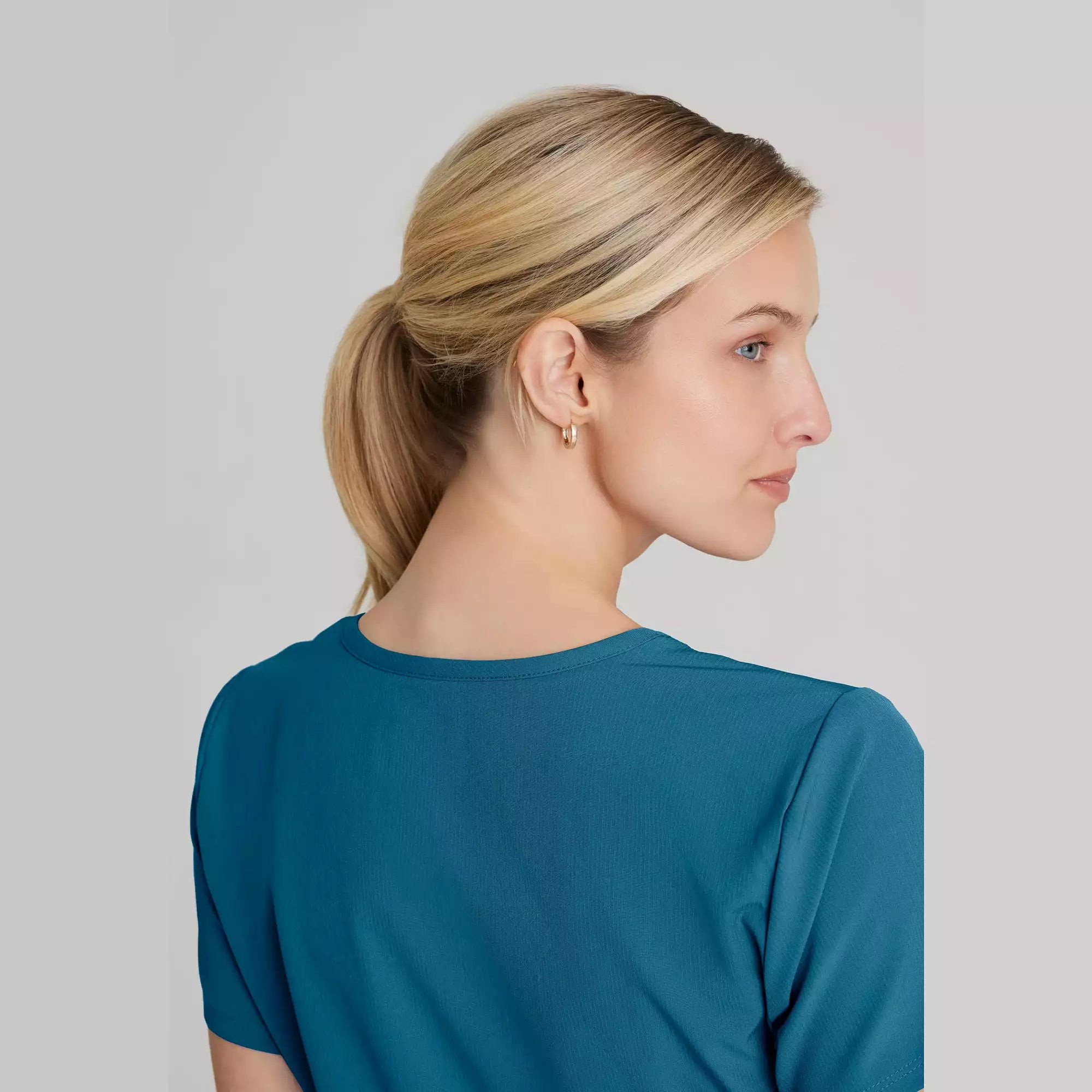 Women's Mock-Wrap V-Neck Scrub Top | SK102