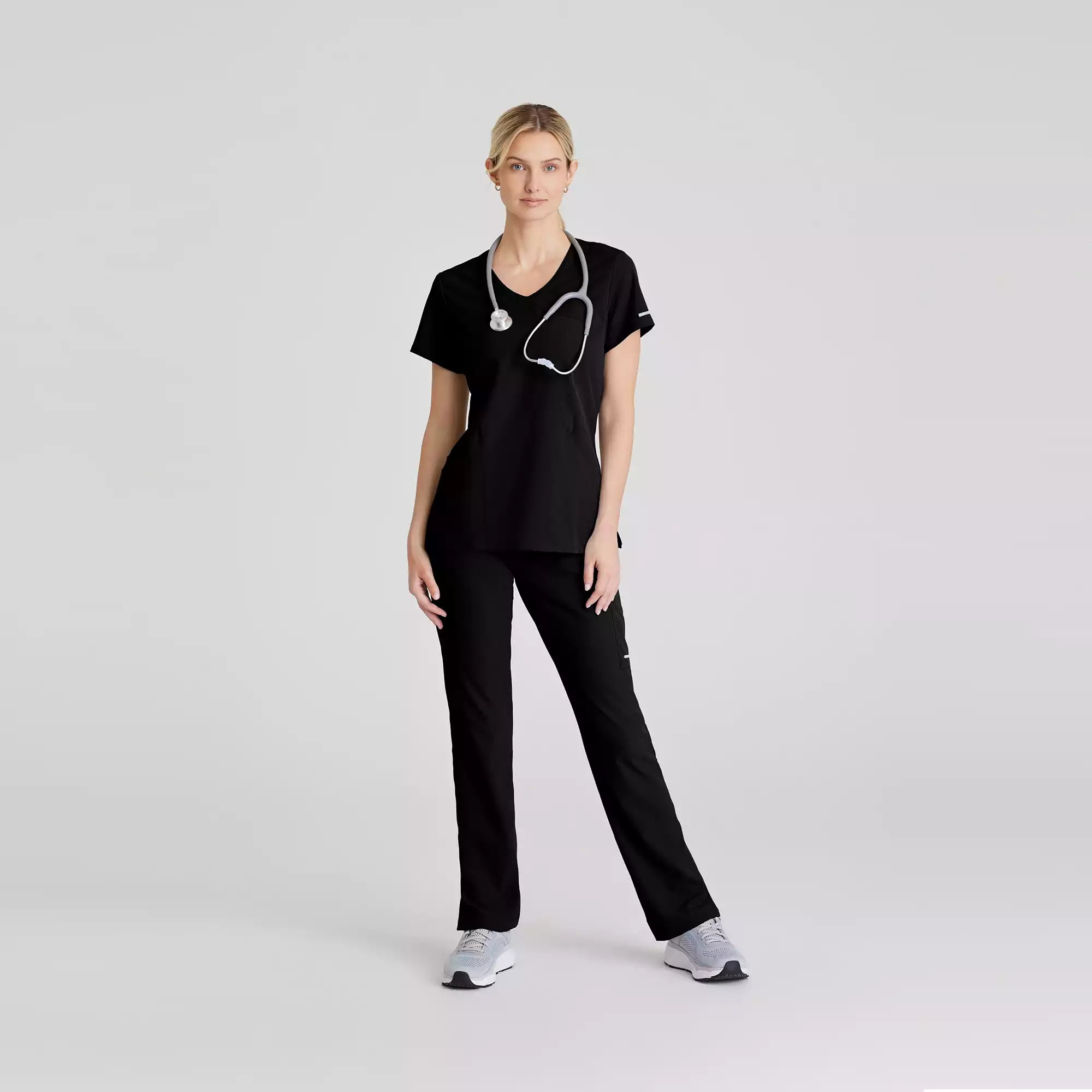 Women's Mock-Wrap V-Neck Scrub Top | SK102