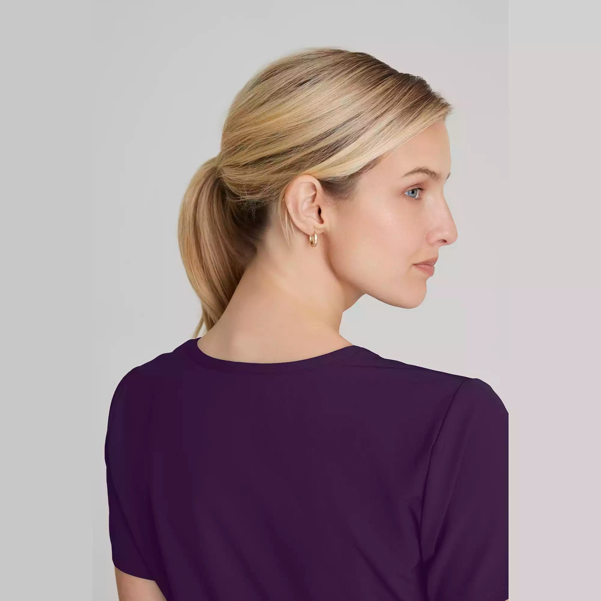 Women's Mock-Wrap V-Neck Scrub Top | SK102