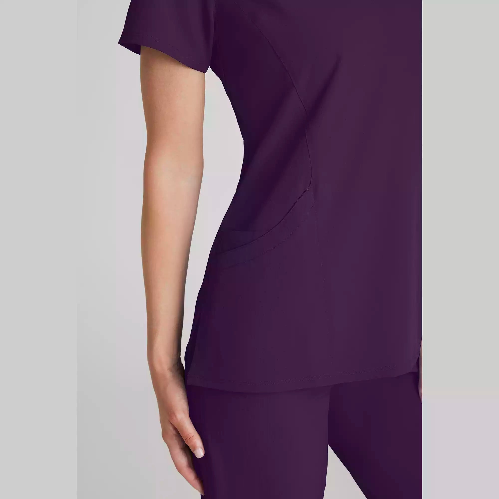 Women's Mock-Wrap V-Neck Scrub Top | SK102