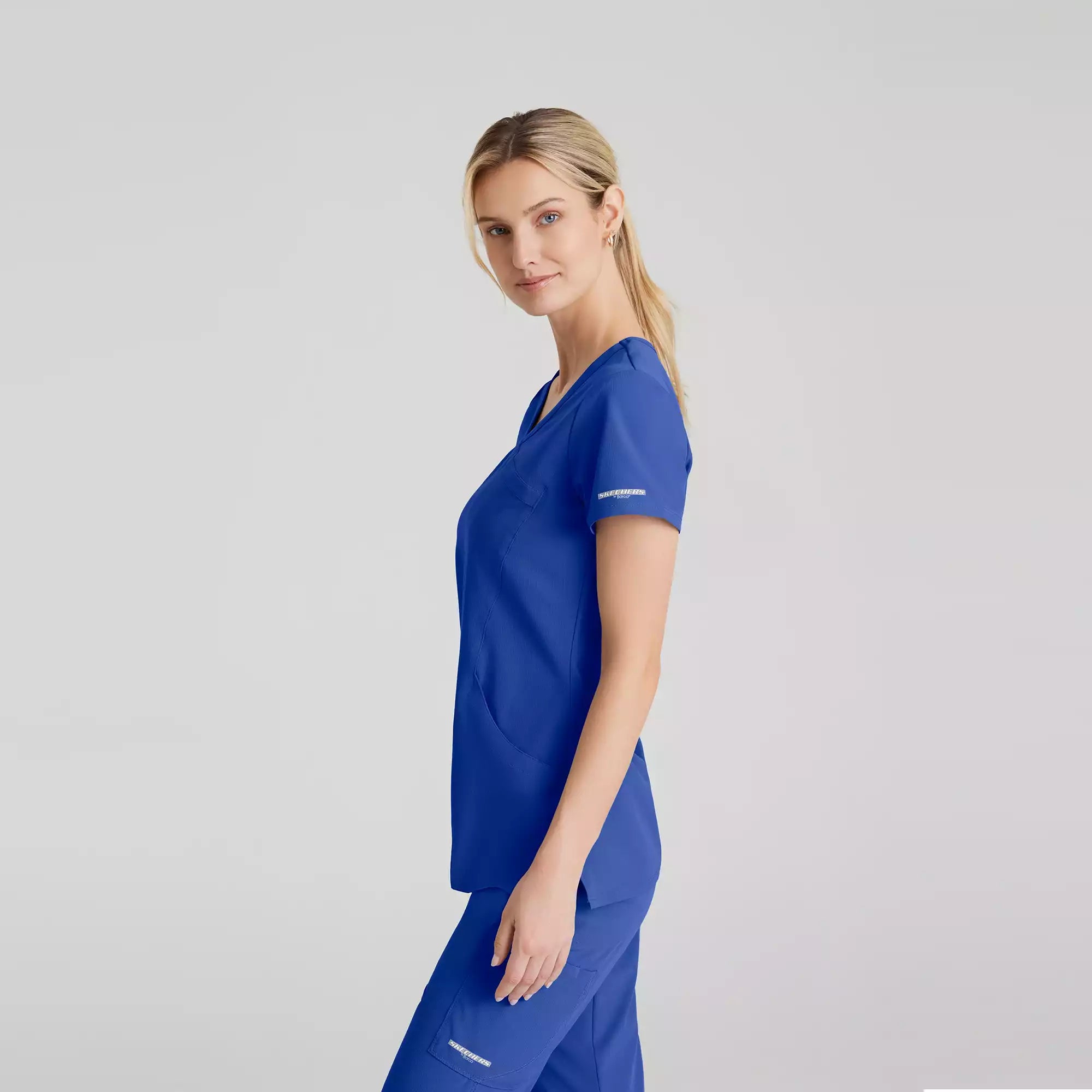 Women's Mock-Wrap V-Neck Scrub Top | SK102
