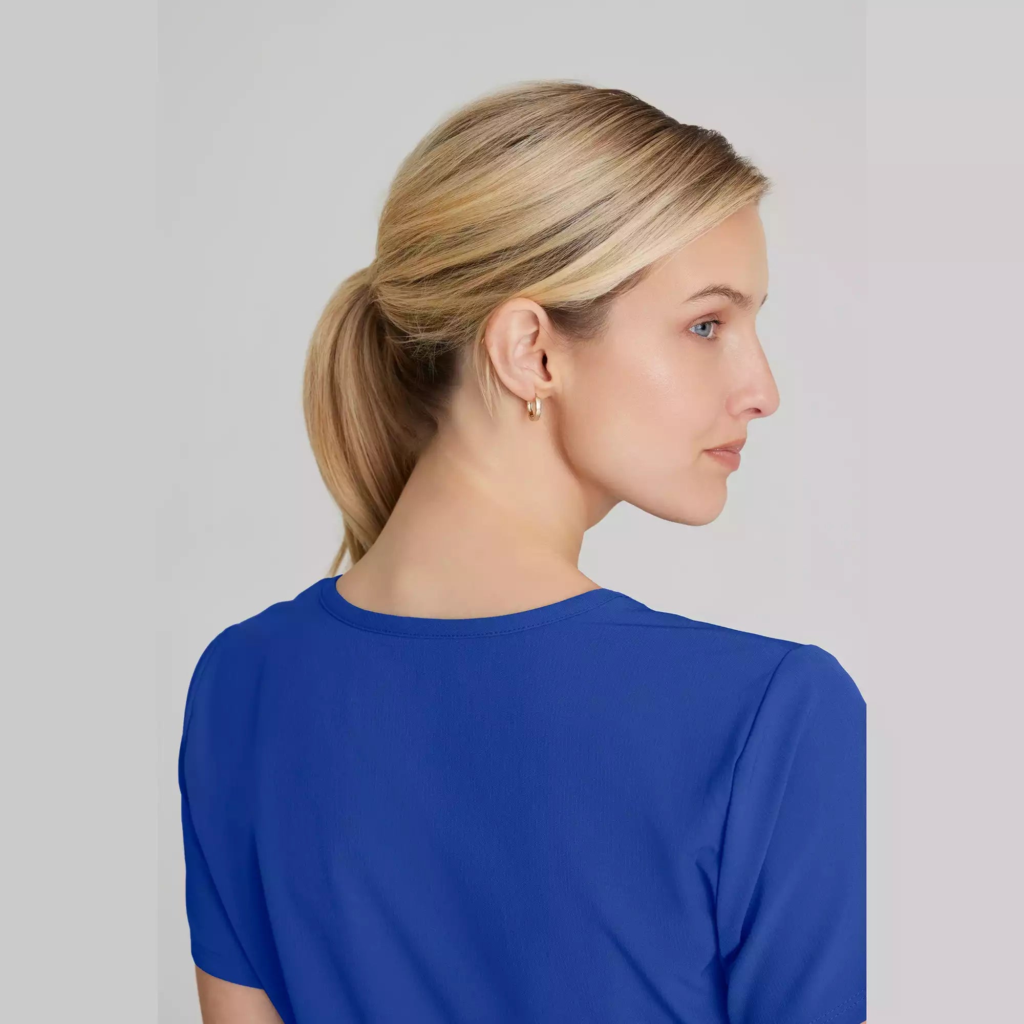 Women's Mock-Wrap V-Neck Scrub Top | SK102