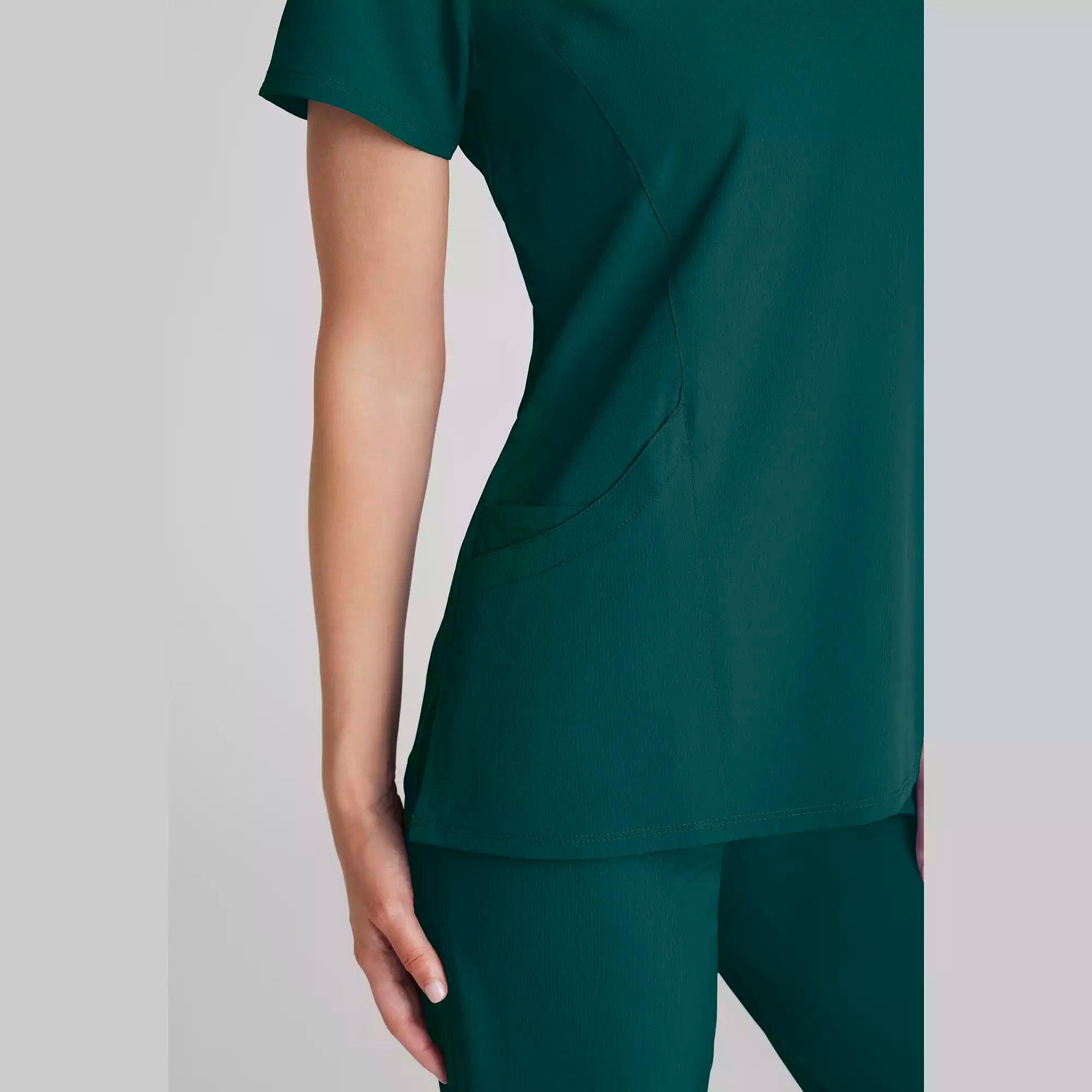 Women's Mock-Wrap V-Neck Scrub Top | SK102