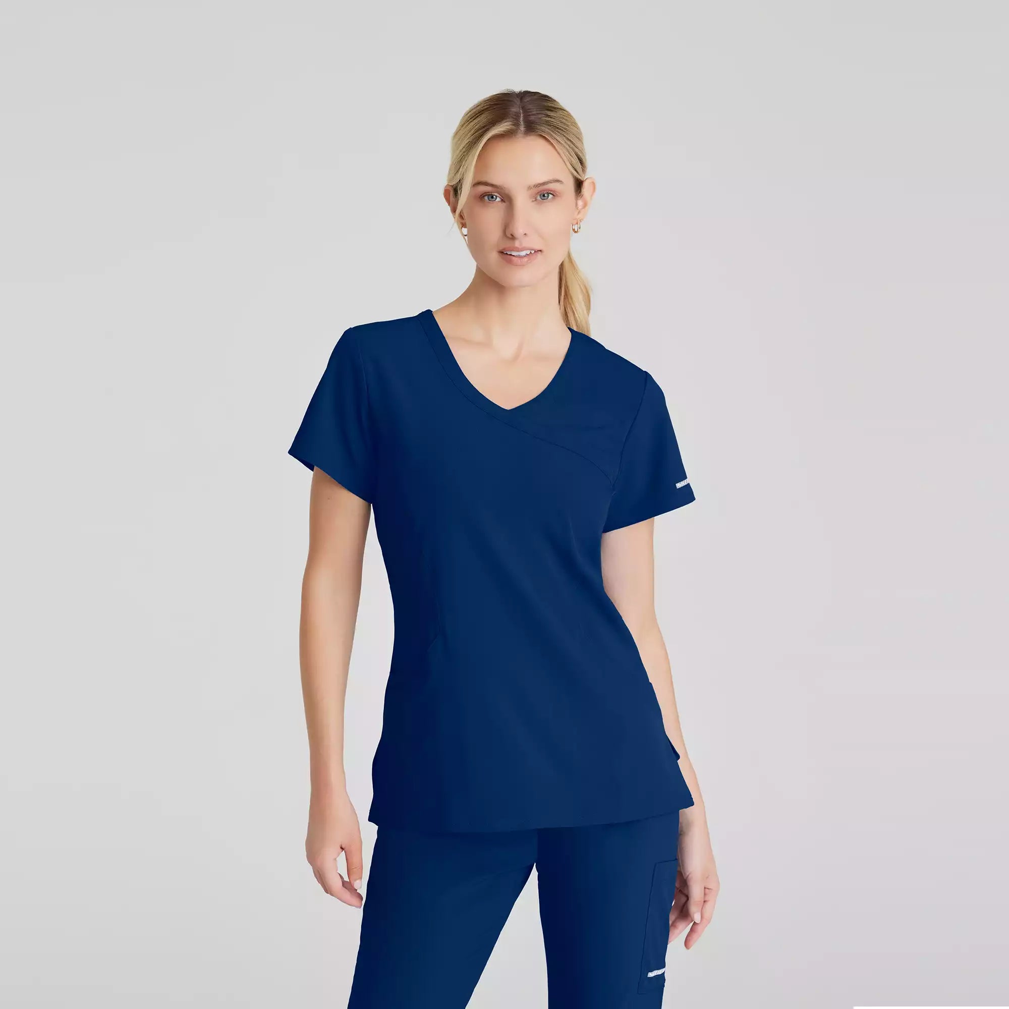 Women's Mock-Wrap V-Neck Scrub Top | SK102
