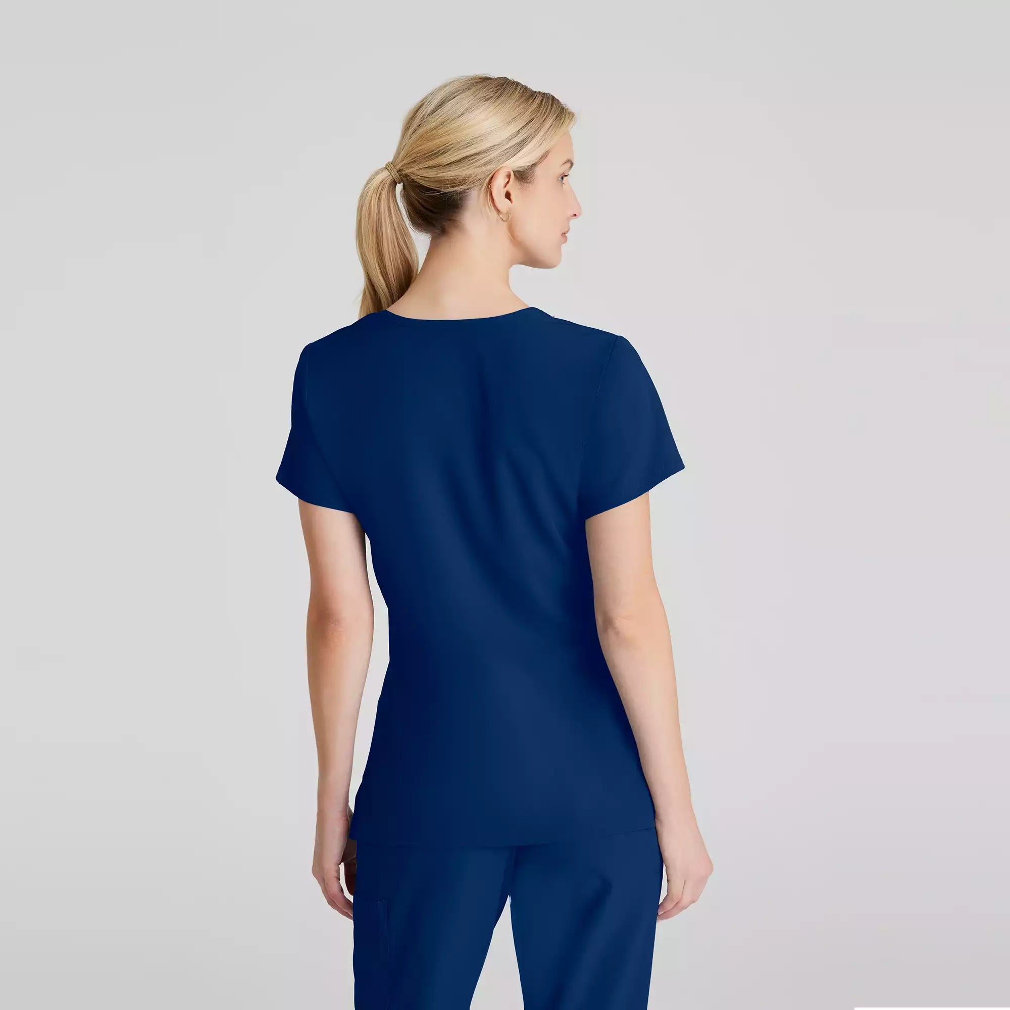 Women's Mock-Wrap V-Neck Scrub Top | SK102
