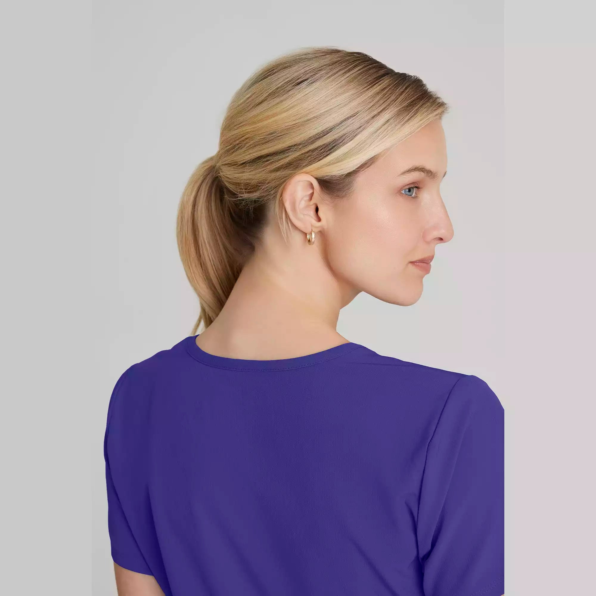 Women's Mock-Wrap V-Neck Scrub Top | SK102