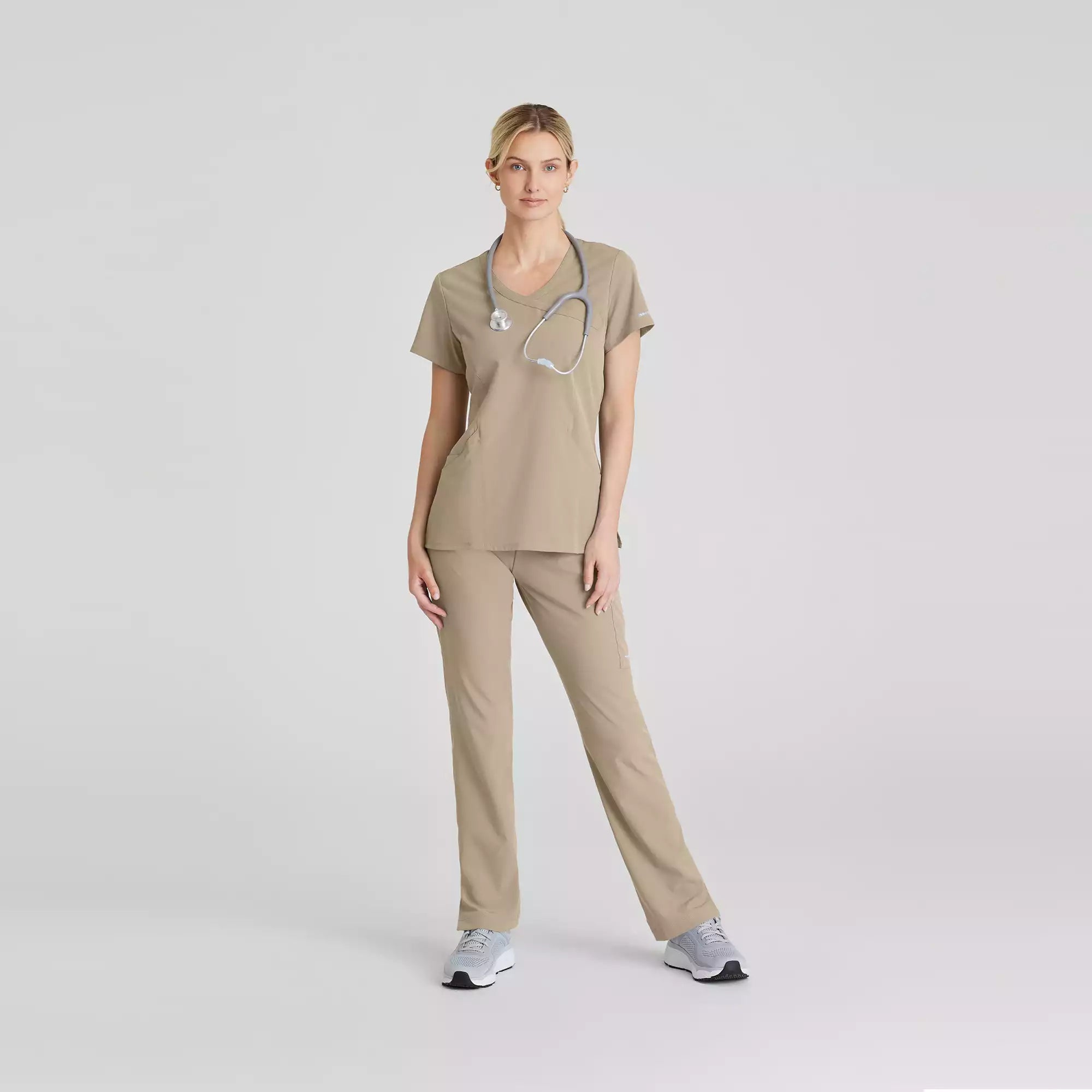Women's Mock-Wrap V-Neck Scrub Top | SK102