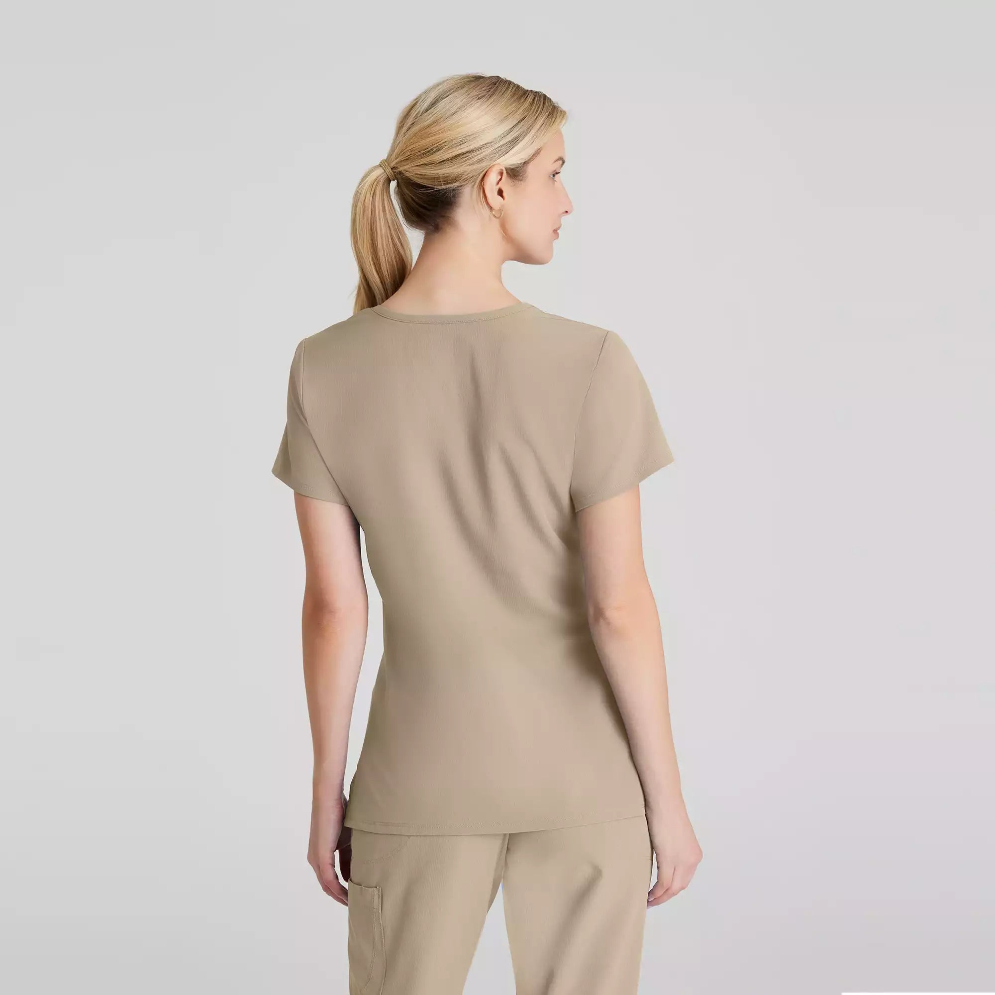 Women's Mock-Wrap V-Neck Scrub Top | SK102