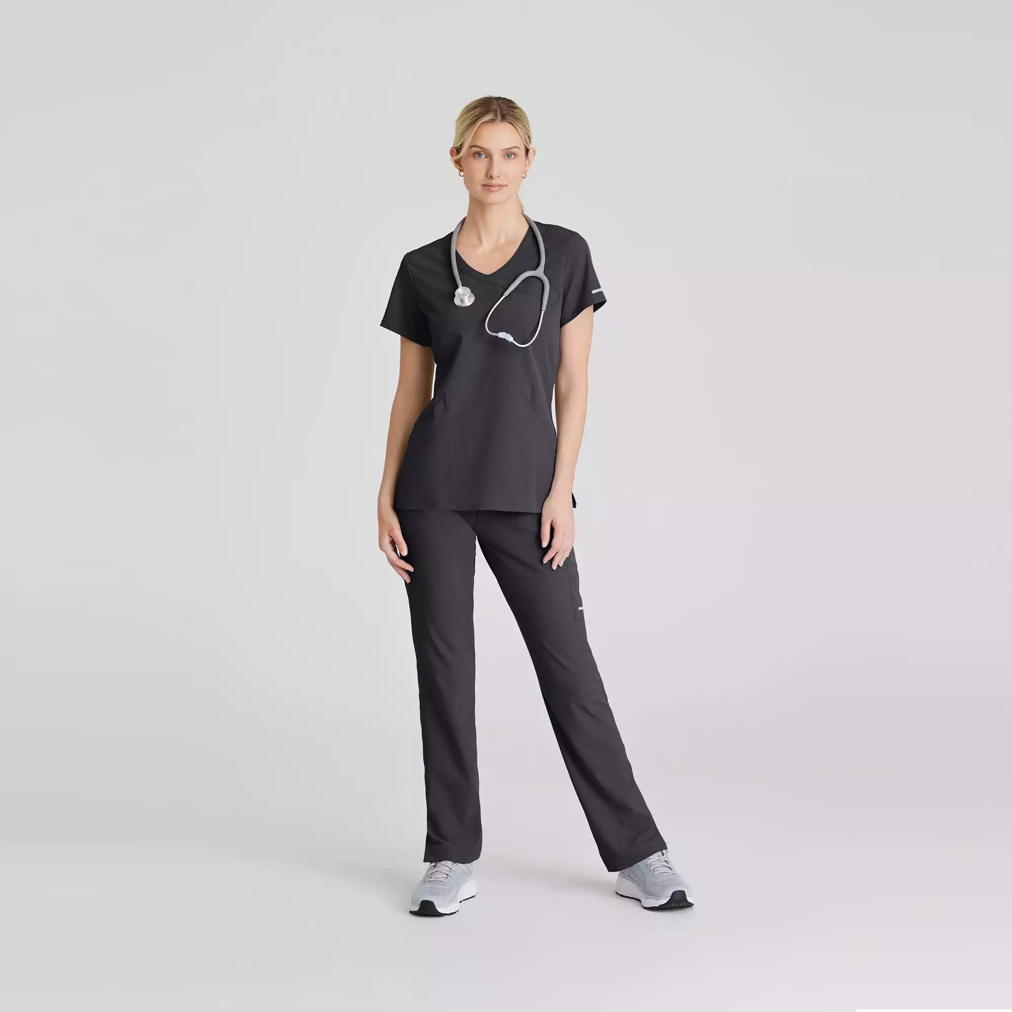 Women's Mock-Wrap V-Neck Scrub Top | SK102