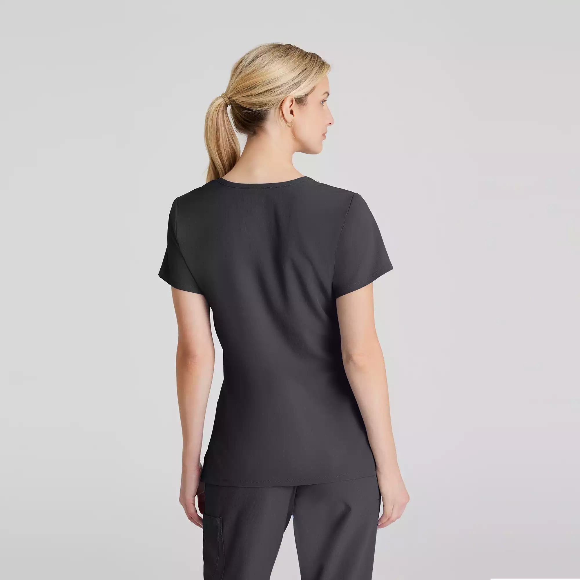 Women's Mock-Wrap V-Neck Scrub Top | SK102