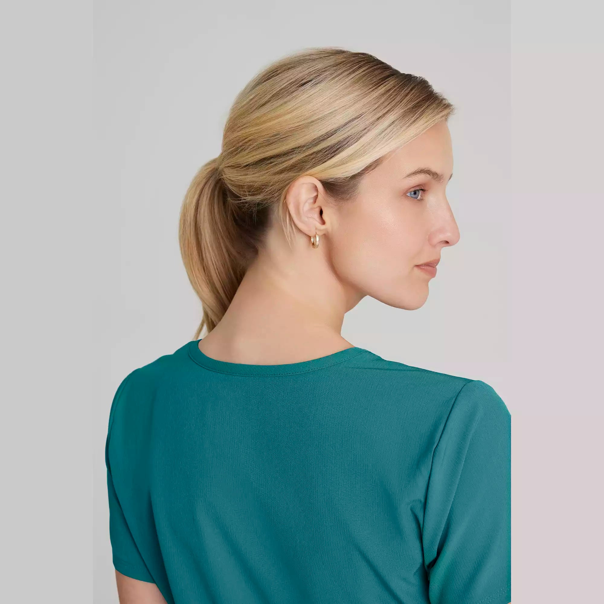 Women's Mock-Wrap V-Neck Scrub Top | SK102