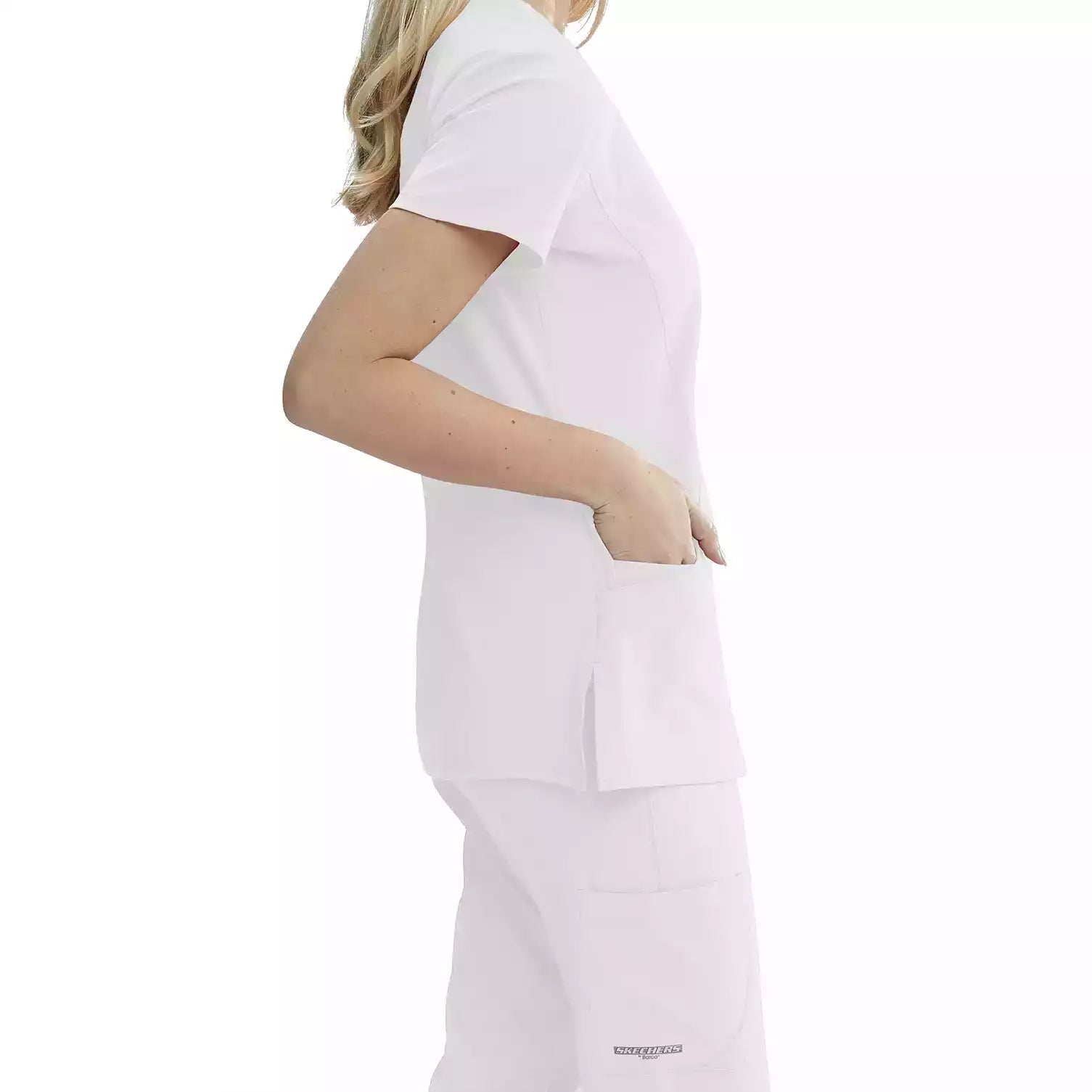 Women's Mock-Wrap V-Neck Scrub Top | SK102