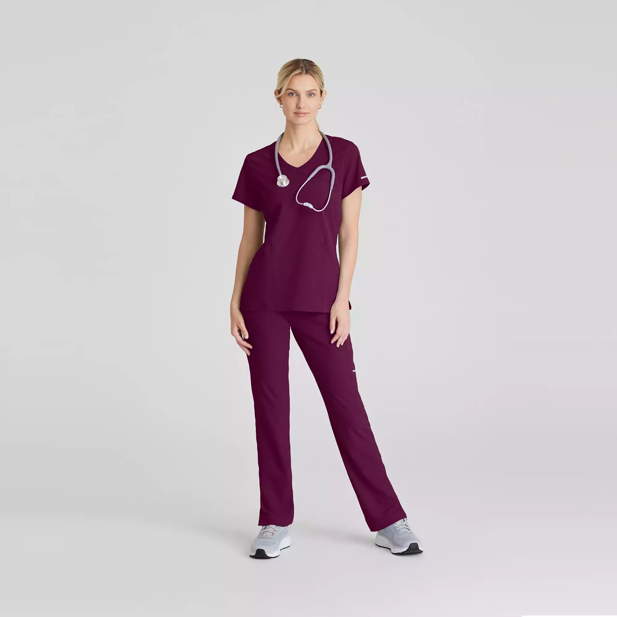Women's Mock-Wrap V-Neck Scrub Top | SK102