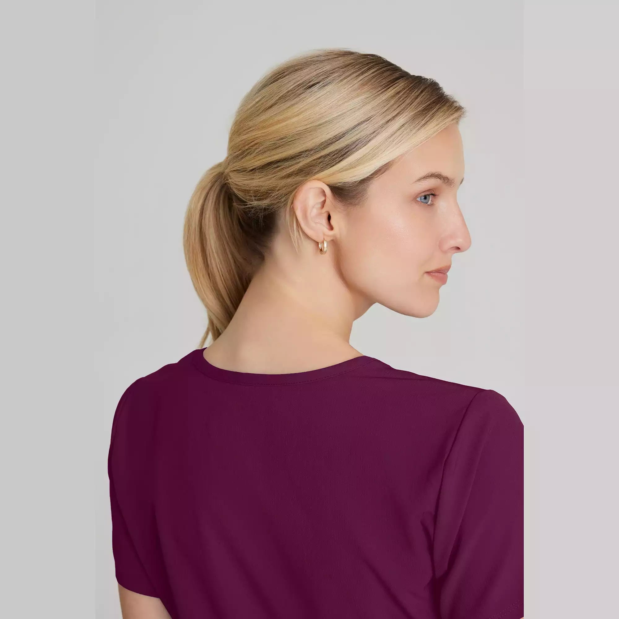 Women's Mock-Wrap V-Neck Scrub Top | SK102