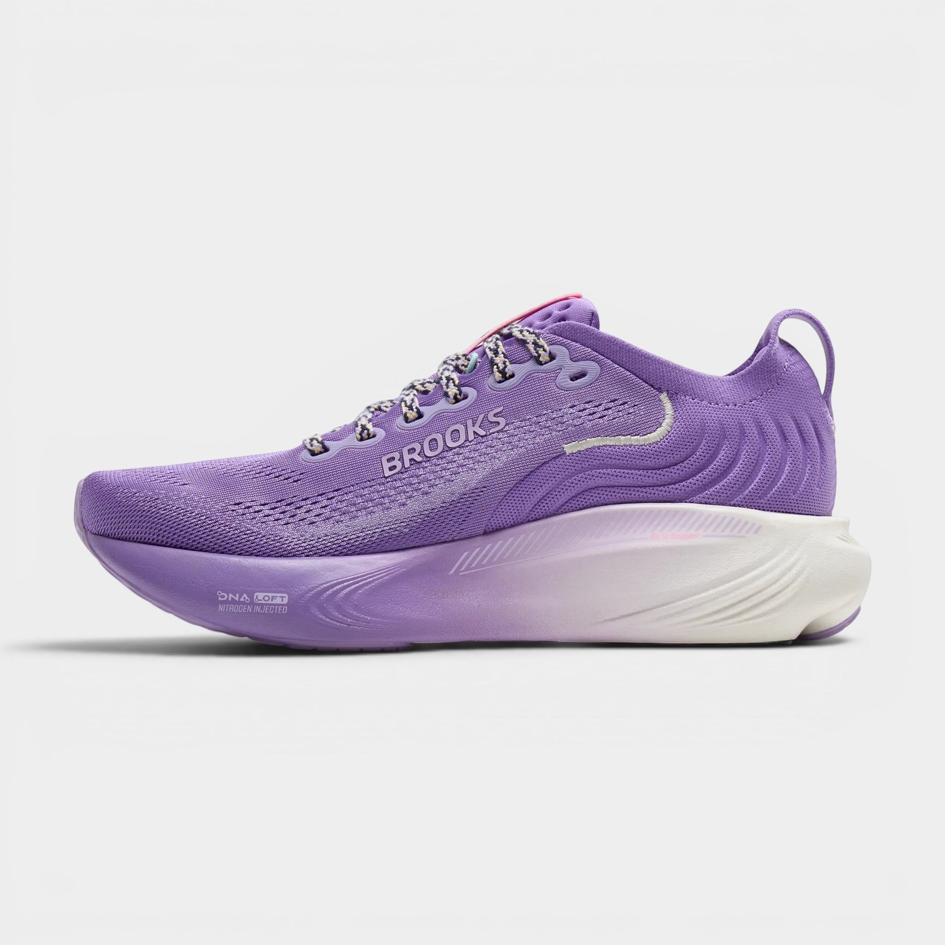 Read's Uniforms Adrenaline GTS 25 women's purple mesh running shoe with white sole and GuideRails support.