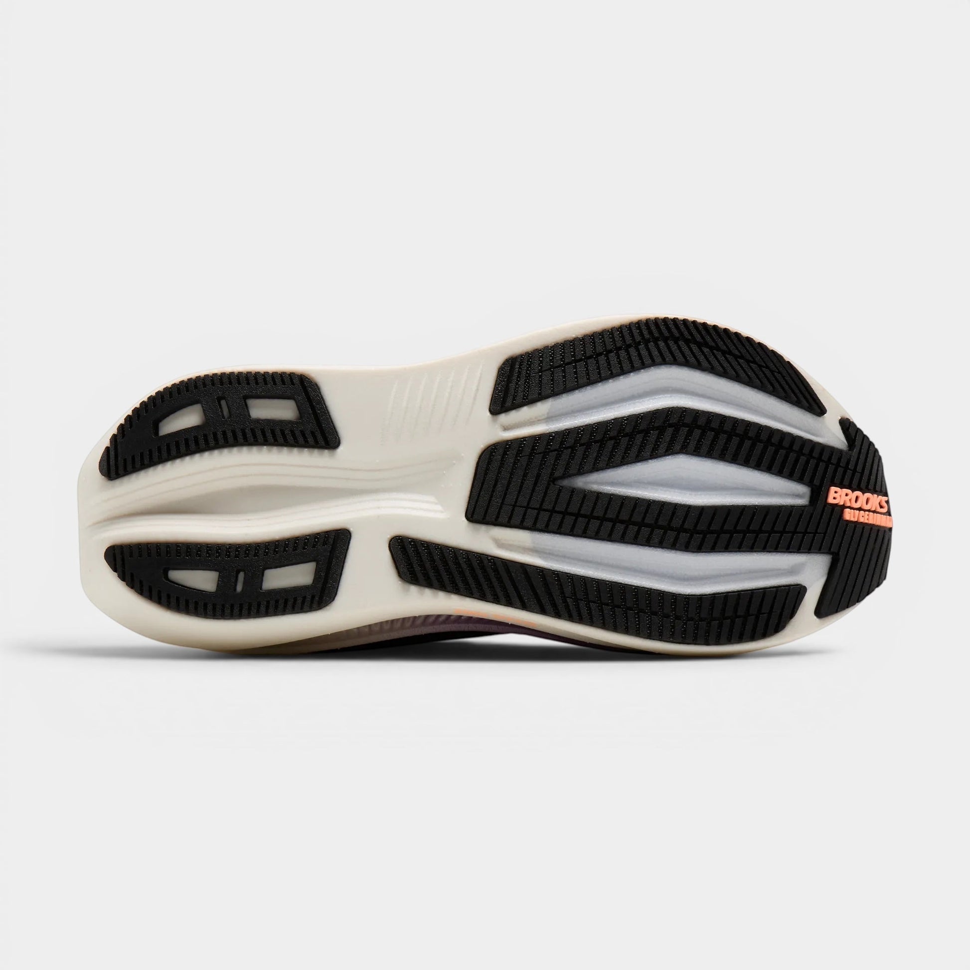 Read's Uniforms Brooks Glycerin Max 2 women's running shoe sole with black and white cushioning and orange branding.